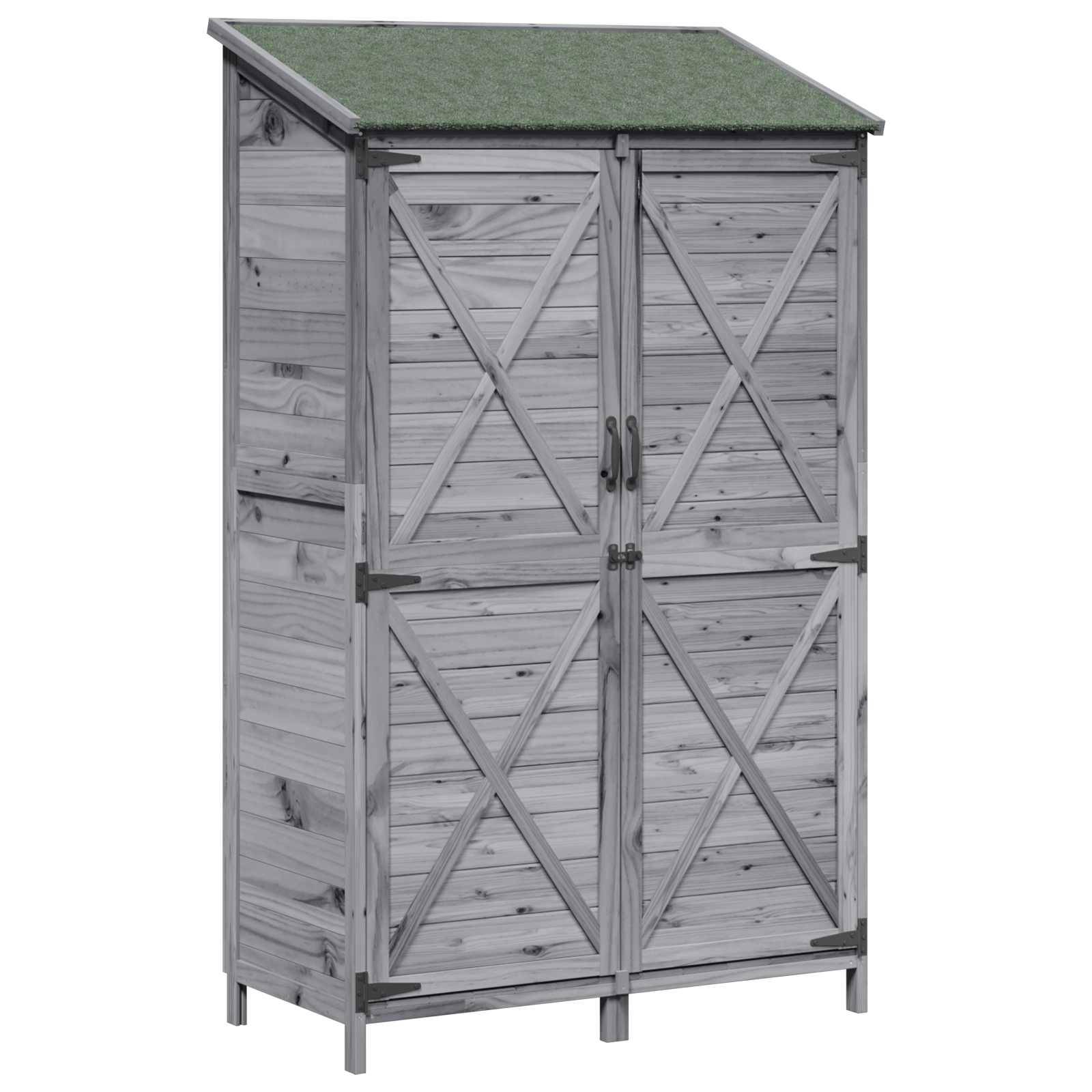vidaXL Garten Shed Grau 106 x 56 x 176,5 cm Holzwerkstoff