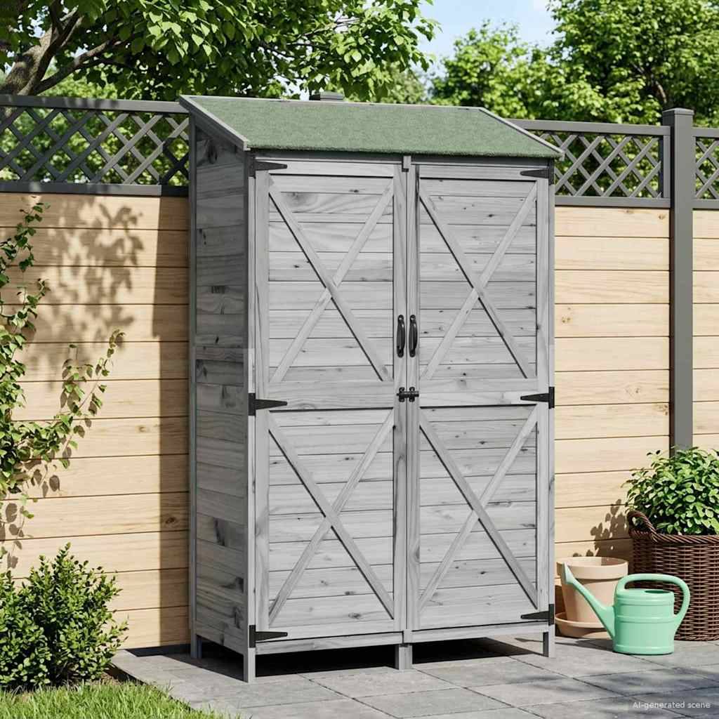 vidaXL Garten Shed Grau 106 x 56 x 176,5 cm Holzwerkstoff