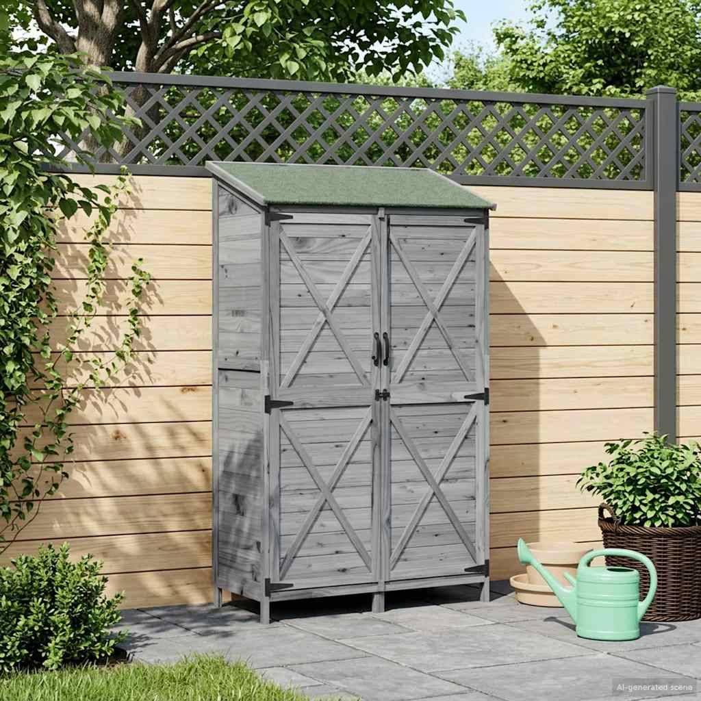 vidaXL Garten Shed Grau 106 x 56 x 176,5 cm Holzwerkstoff