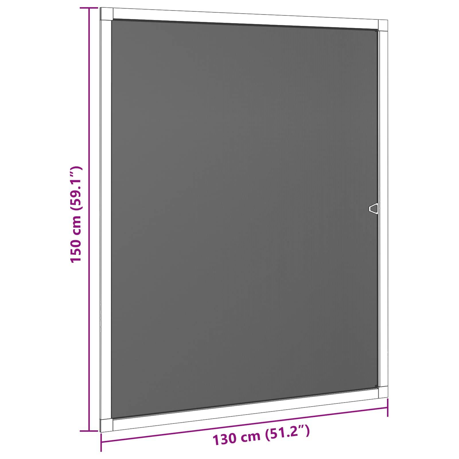 vidaXL Insektenschutz für Fenster Weiß 130 x 150 cm