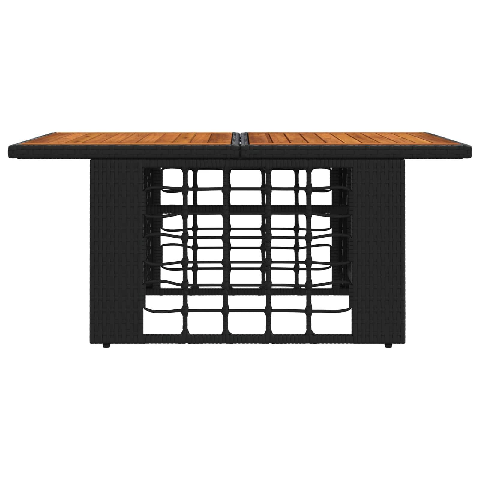vidaXL Gartentisch Schwarz und Natur 100 x 55 x 37 cm
