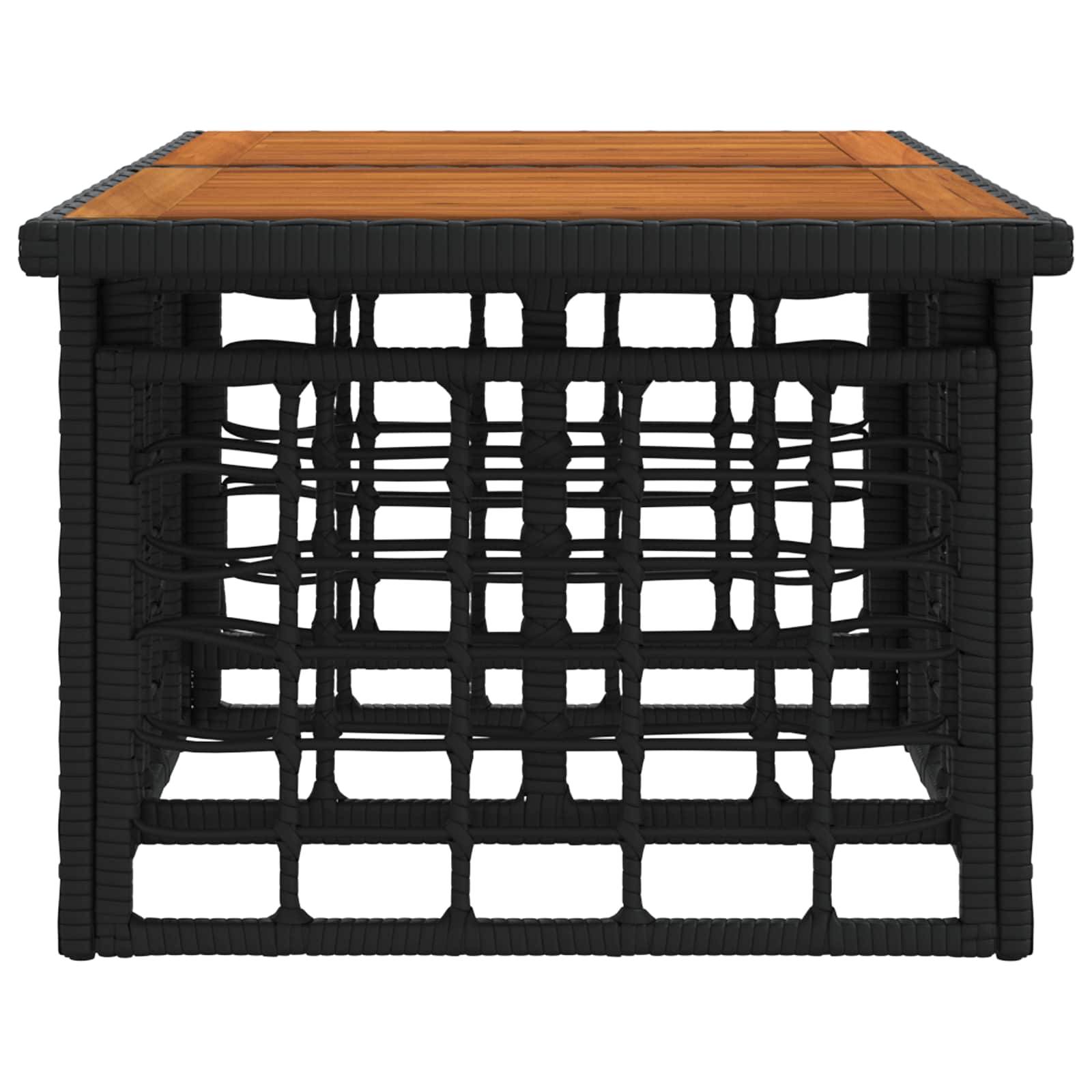 vidaXL Gartentisch Schwarz und Natur 100 x 55 x 37 cm