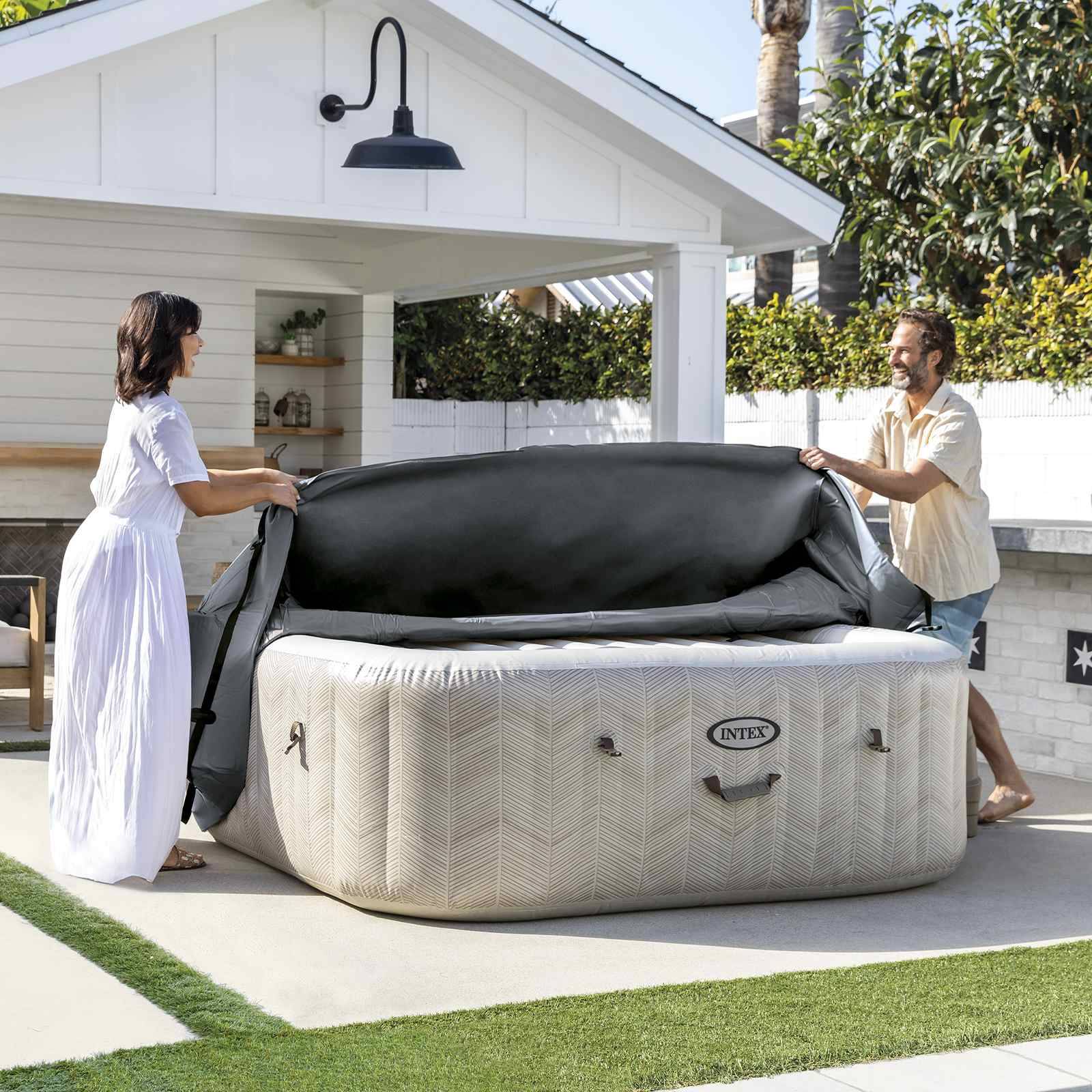 INTEX Spa-Abdeckung INTEX Dunkelgrau 175 x 175 x 72 cm PVC und PU