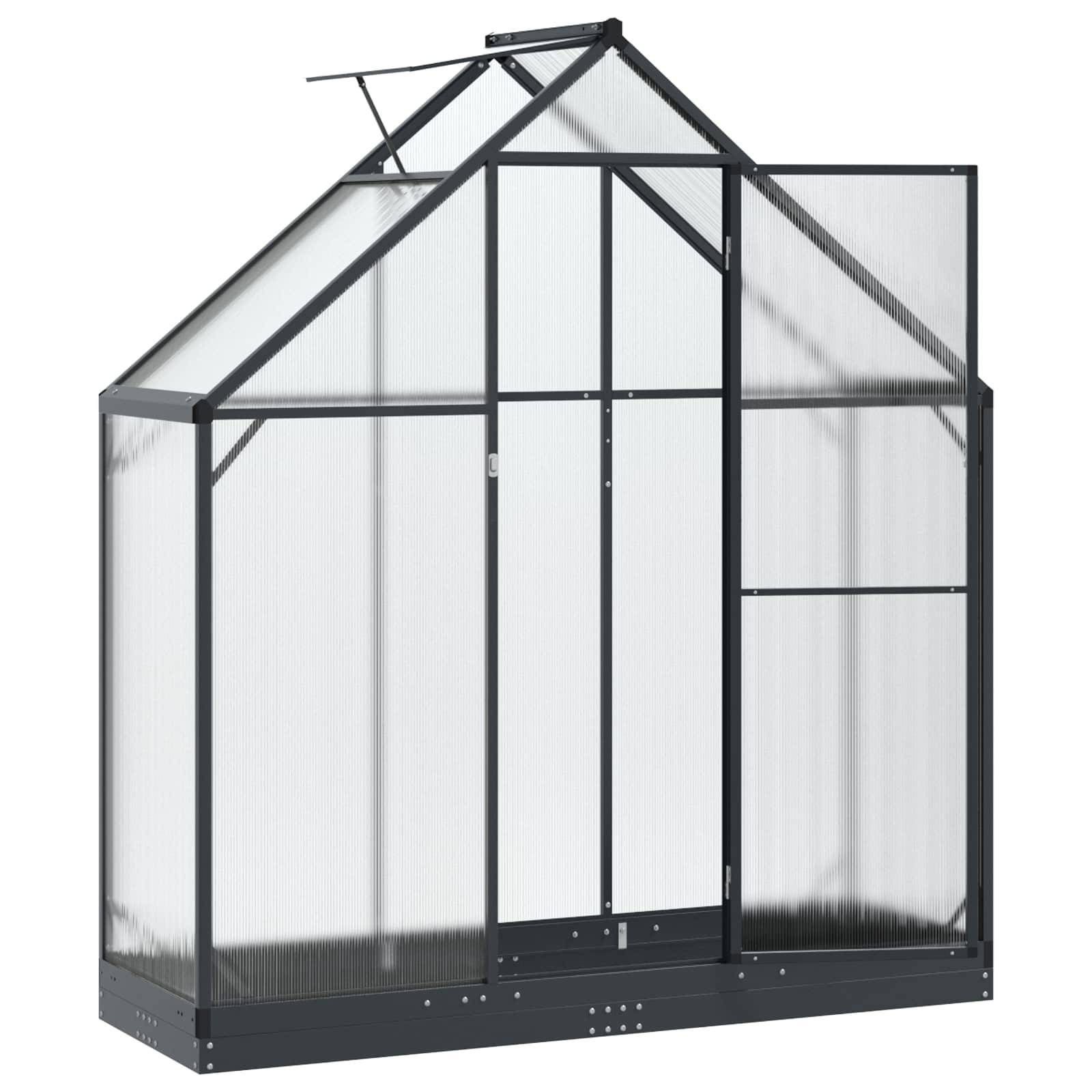 vidaXL Garten Gewächshaus mit Tür Anthrazit 183,5 x 63,5 x 207 cm