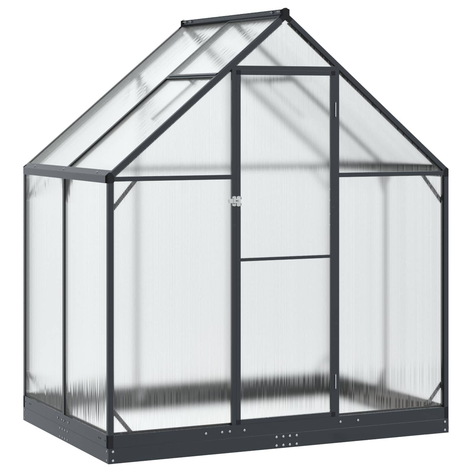 vidaXL Garten Gewächshaus mit Tür Anthrazit 183,5 x 123 x 207 cm