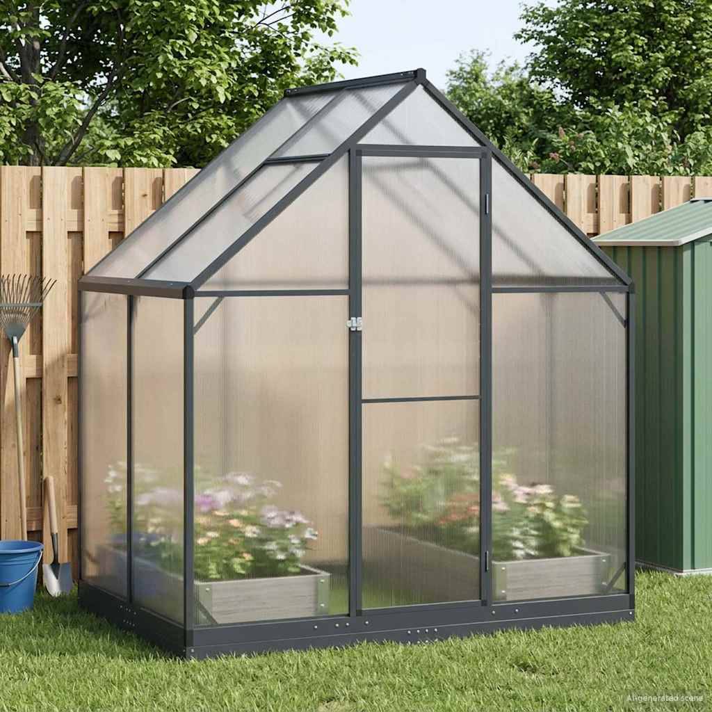 vidaXL Garten Gewächshaus mit Tür Anthrazit 183,5 x 123 x 207 cm