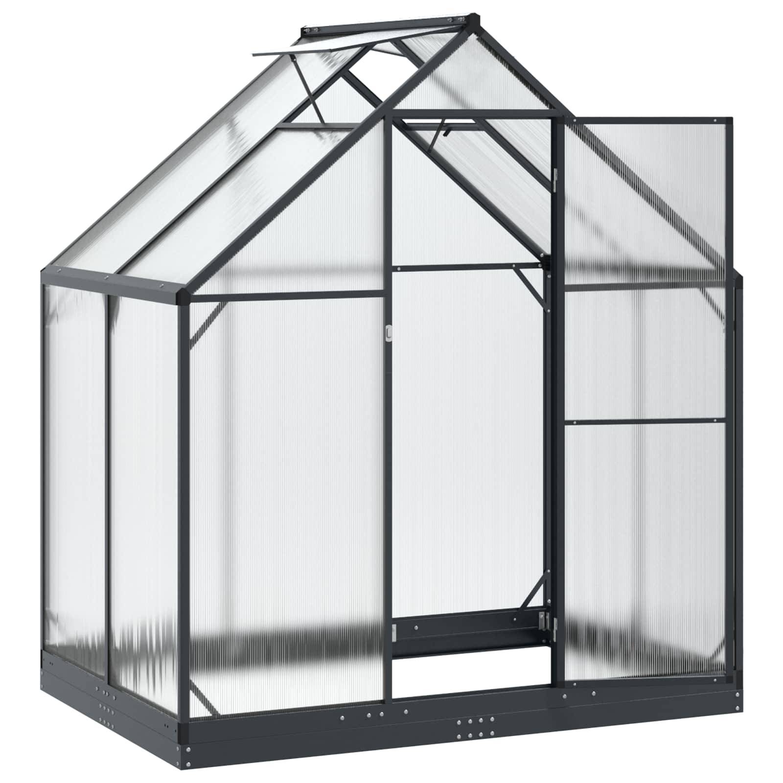 vidaXL Garten Gewächshaus mit Tür Anthrazit 183,5 x 123 x 207 cm