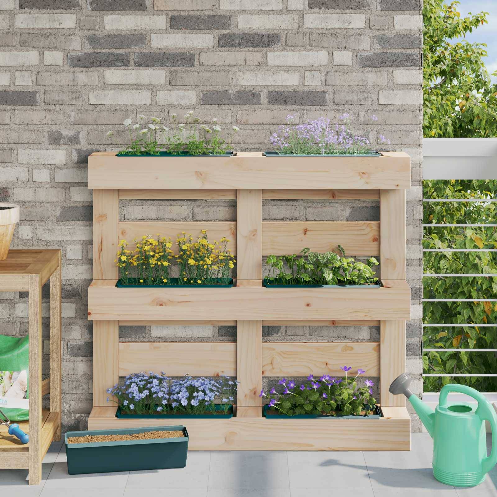vidaXL Blumenboxen für Euro-Paletten 12 pcs Grün 36 x 13,5 x 9,5 cm