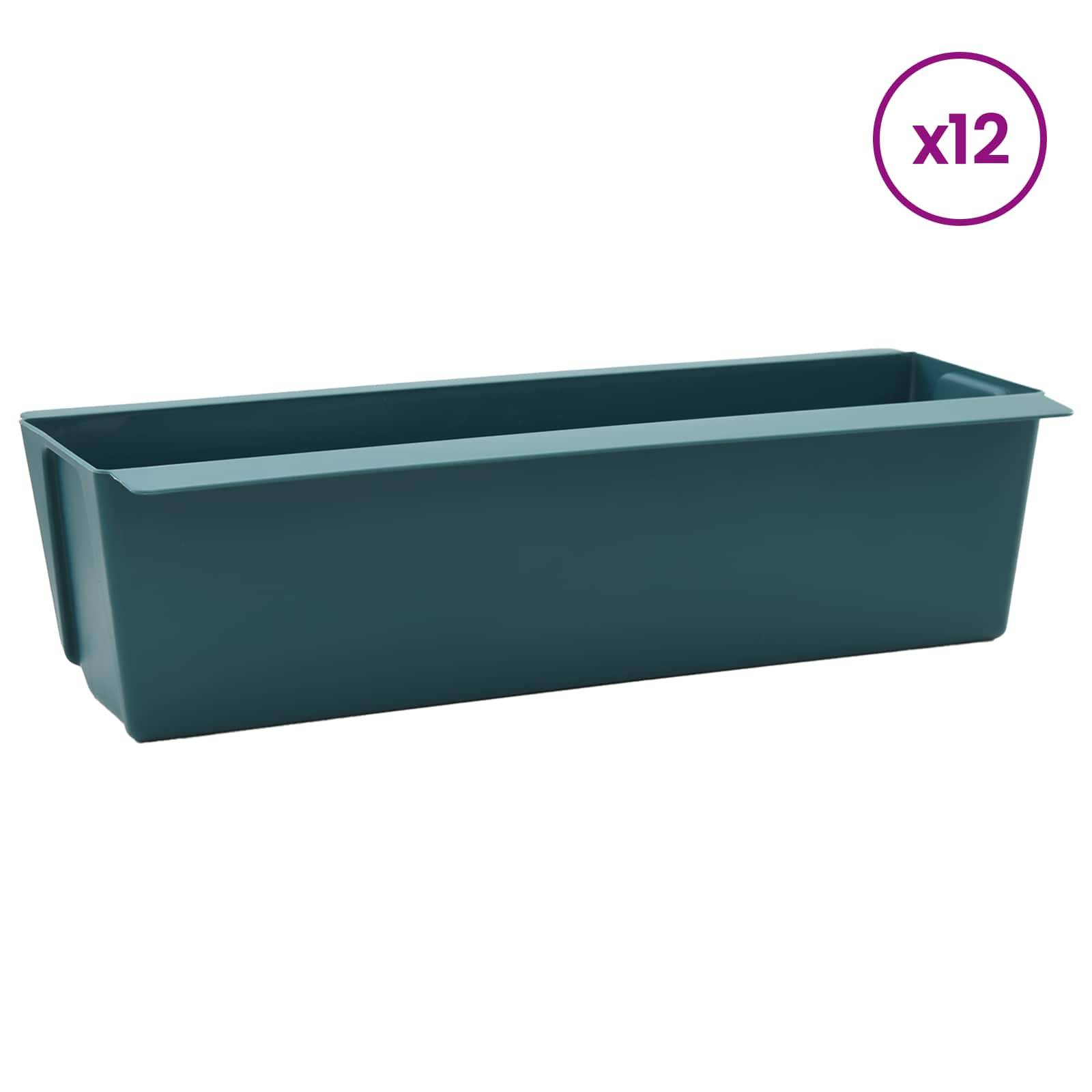 vidaXL Blumenboxen für Euro-Paletten 12 pcs Grün 36 x 13,5 x 9,5 cm