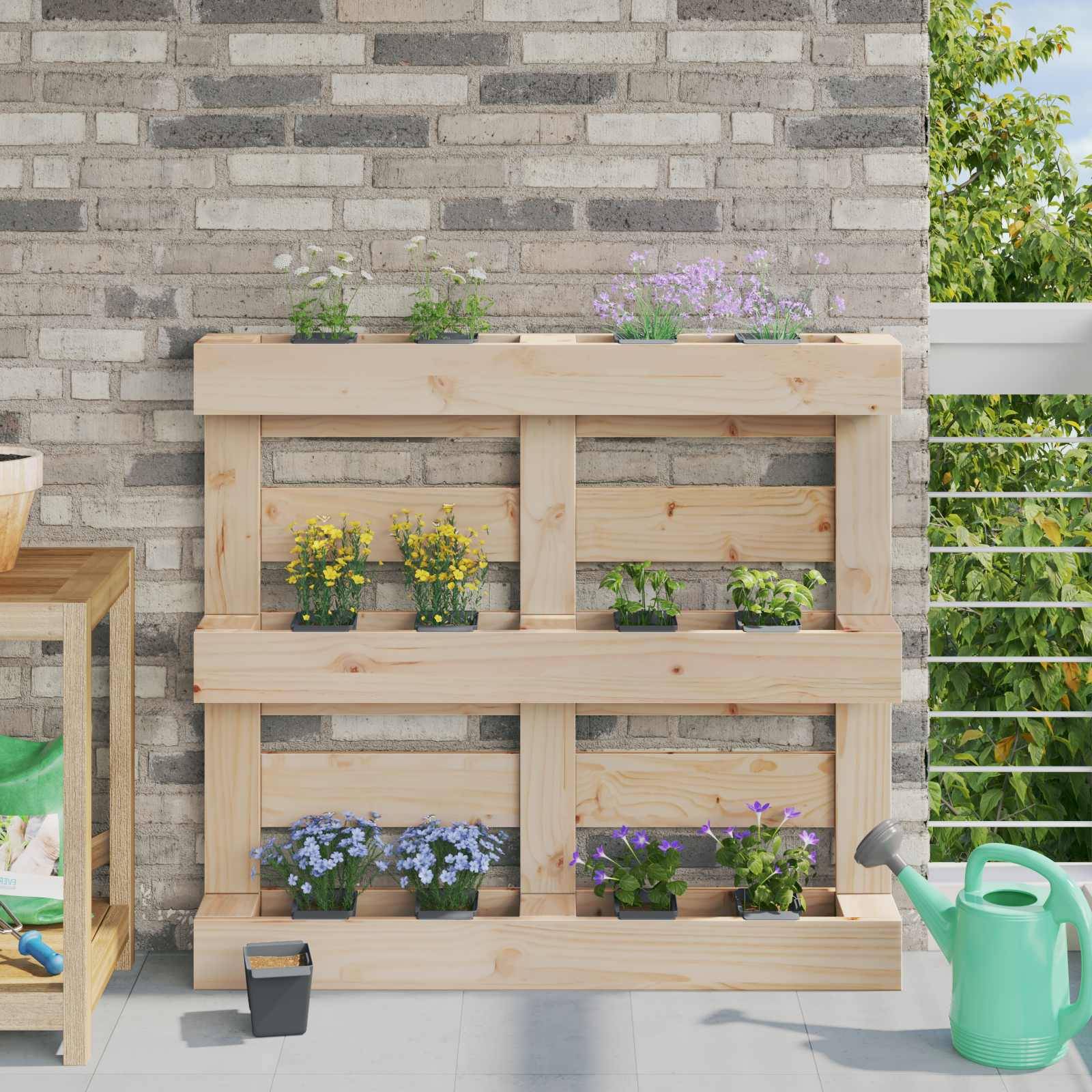 vidaXL Blumenboxen für Euro-Paletten 12 pcs Grau 13,5 x 9 x 9,5 cm