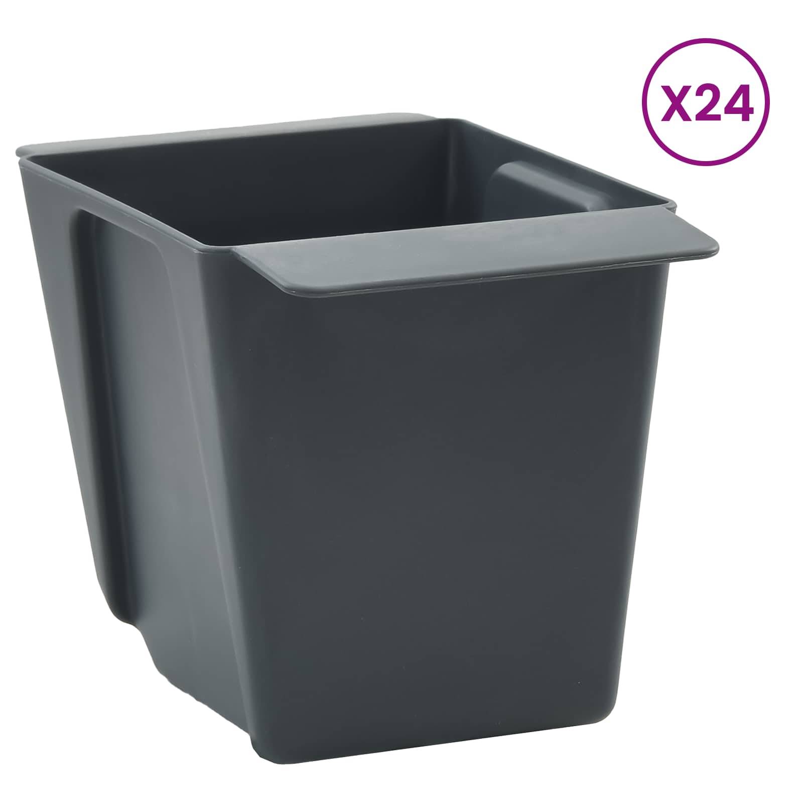 vidaXL Blumenboxen für Euro-Paletten 12 pcs Grau 13,5 x 9 x 9,5 cm