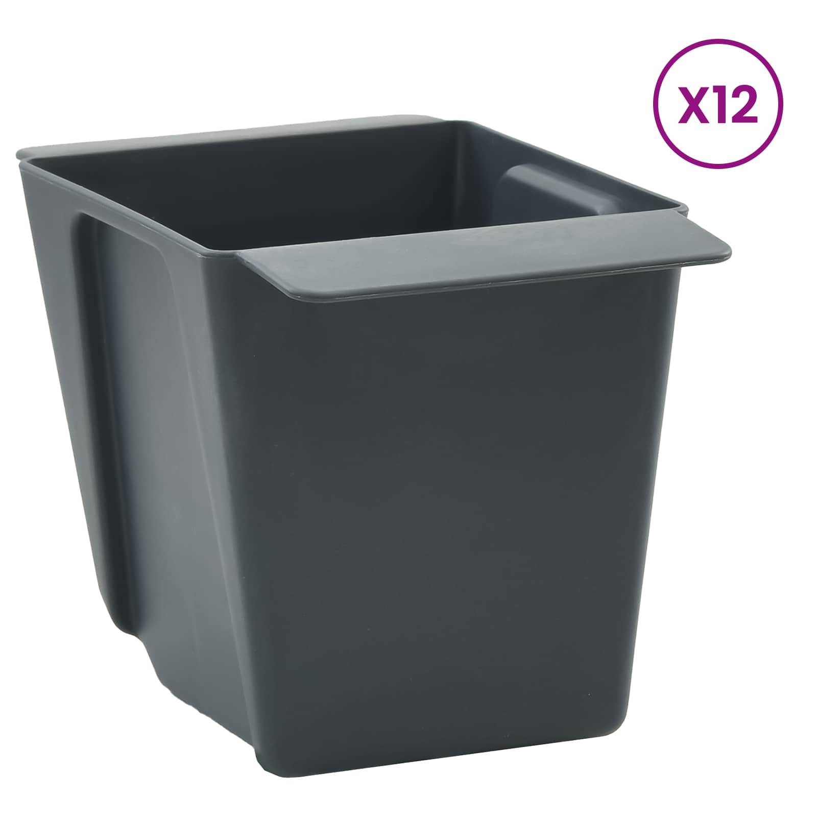 vidaXL Blumenboxen für Euro-Paletten 24 pcs Grau 13,5 x 9 x 9,5 cm