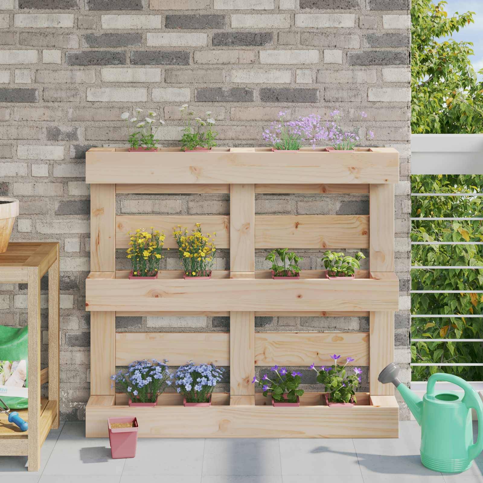 vidaXL Blumenboxen für Euro-Paletten 12 pcs Braun 14 x 9 x 9,5 cm