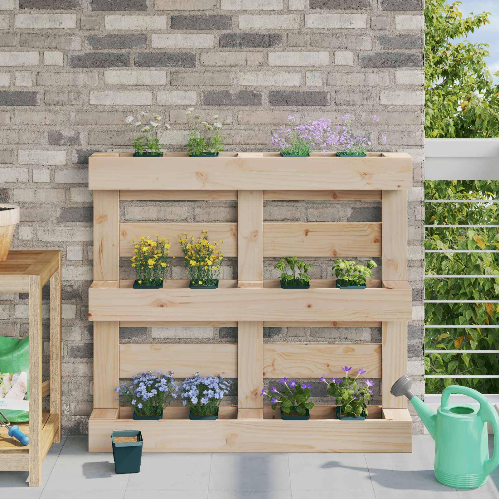 vidaXL Blumenboxen für Euro-Paletten 12 pcs Grün 14 x 9 x 9,5 cm