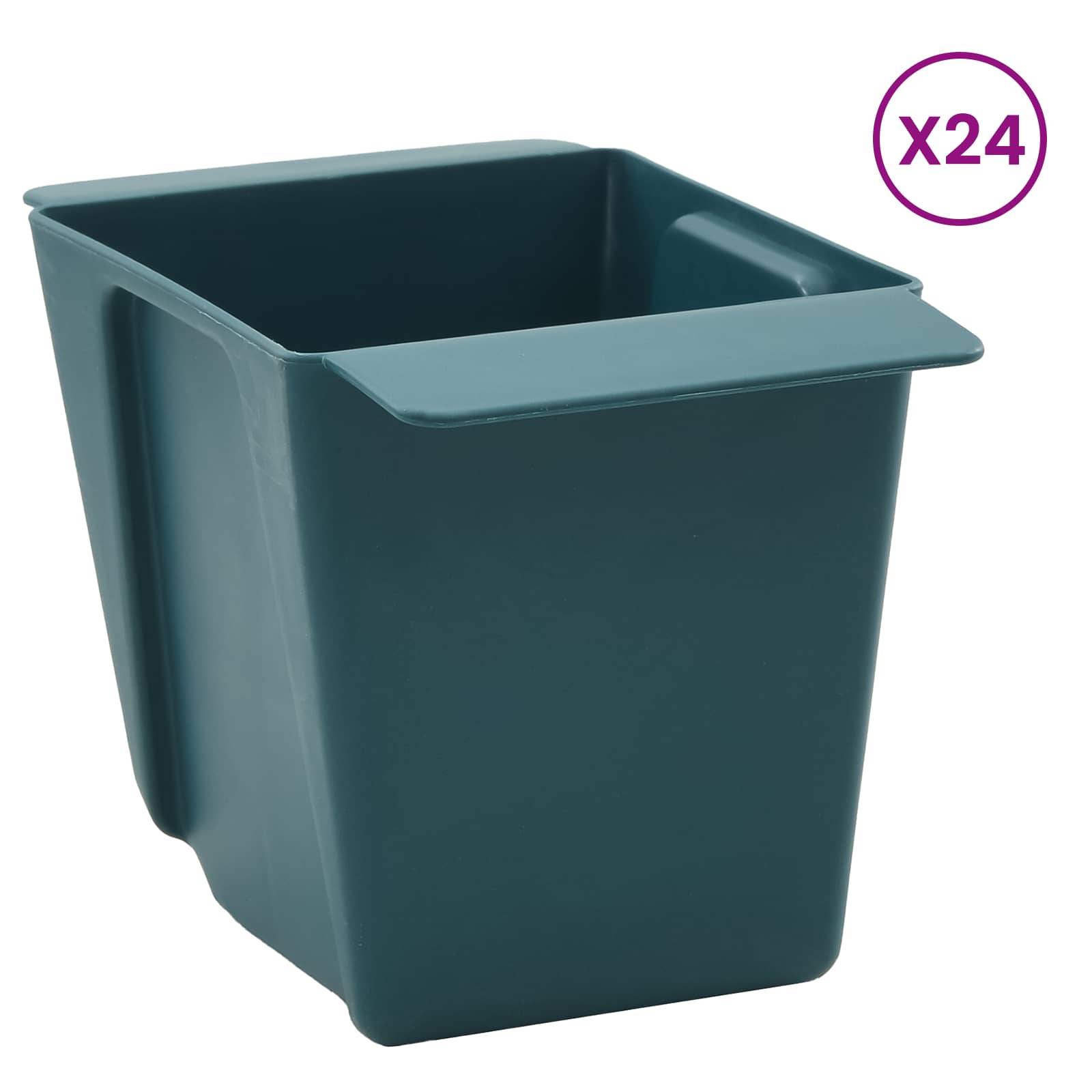 vidaXL Blumenboxen für Euro-Paletten 24 pcs Grün 13,5 x 9 x 9,5 cm