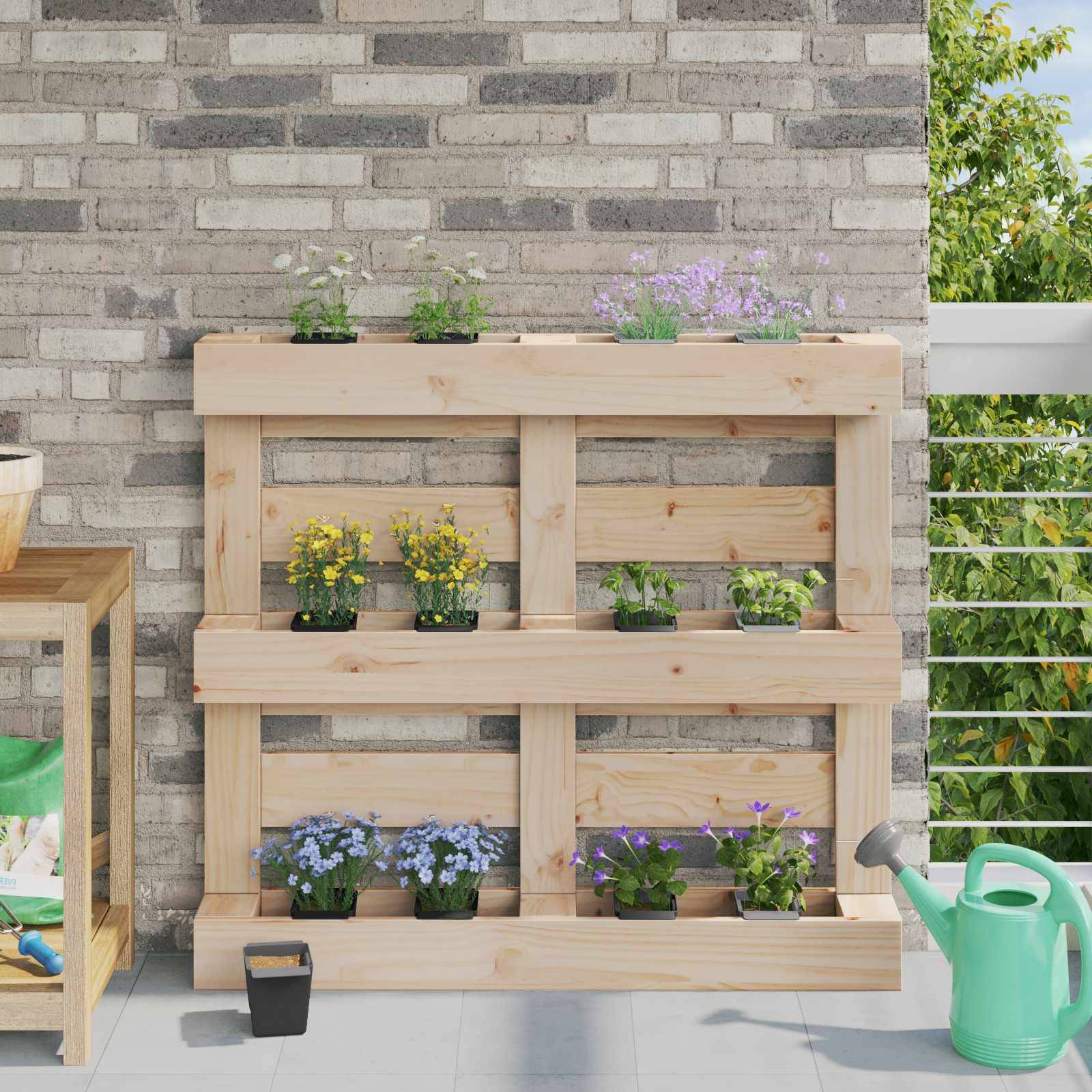 vidaXL Blumenboxen für Euro-Paletten 12 pcs Schwarz 14 x 9 x 9,5 cm