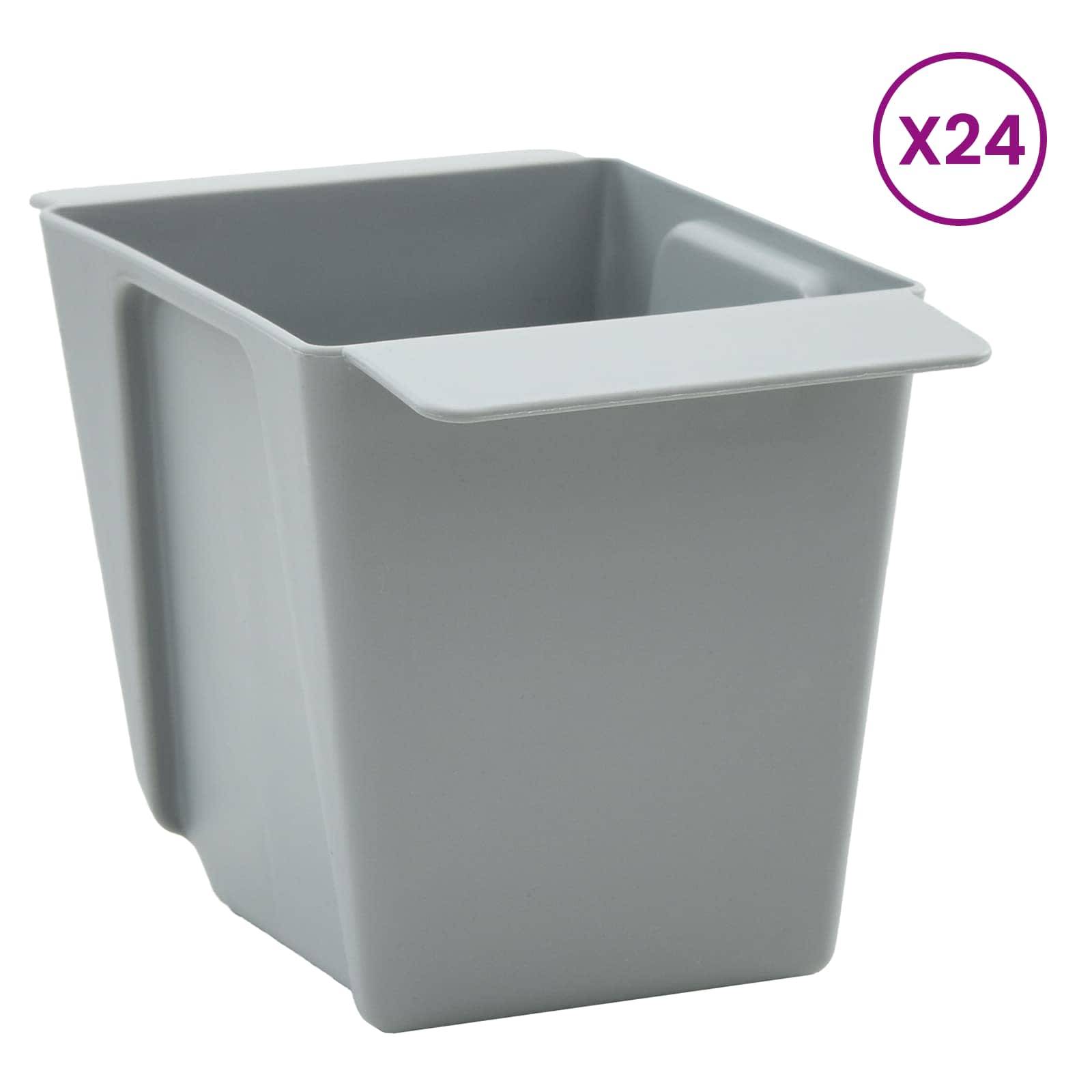 vidaXL Blumenboxen für Euro-Paletten 24 pcs Hellgrau 13,5 x 9 x 9,5 cm