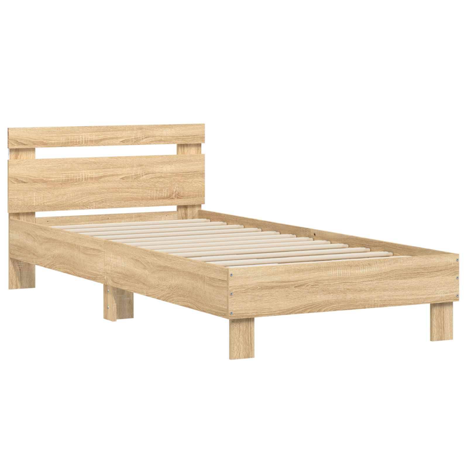 vidaXL Bettgestell mit LED Sonoma-Eiche 80 x 200 cm Holzwerkstoff
