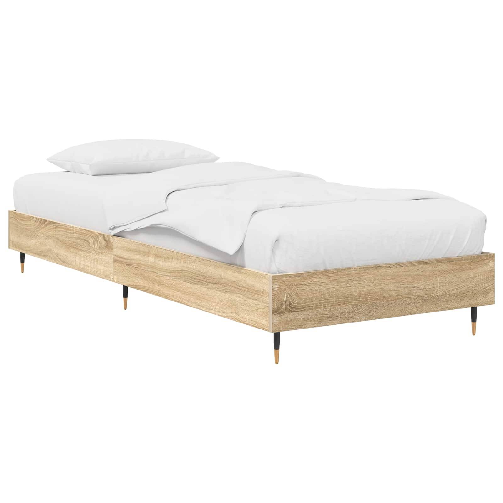 vidaXL Bettrahmen Sonoma-Eiche 80 x 200 cm Holzwerkstoff