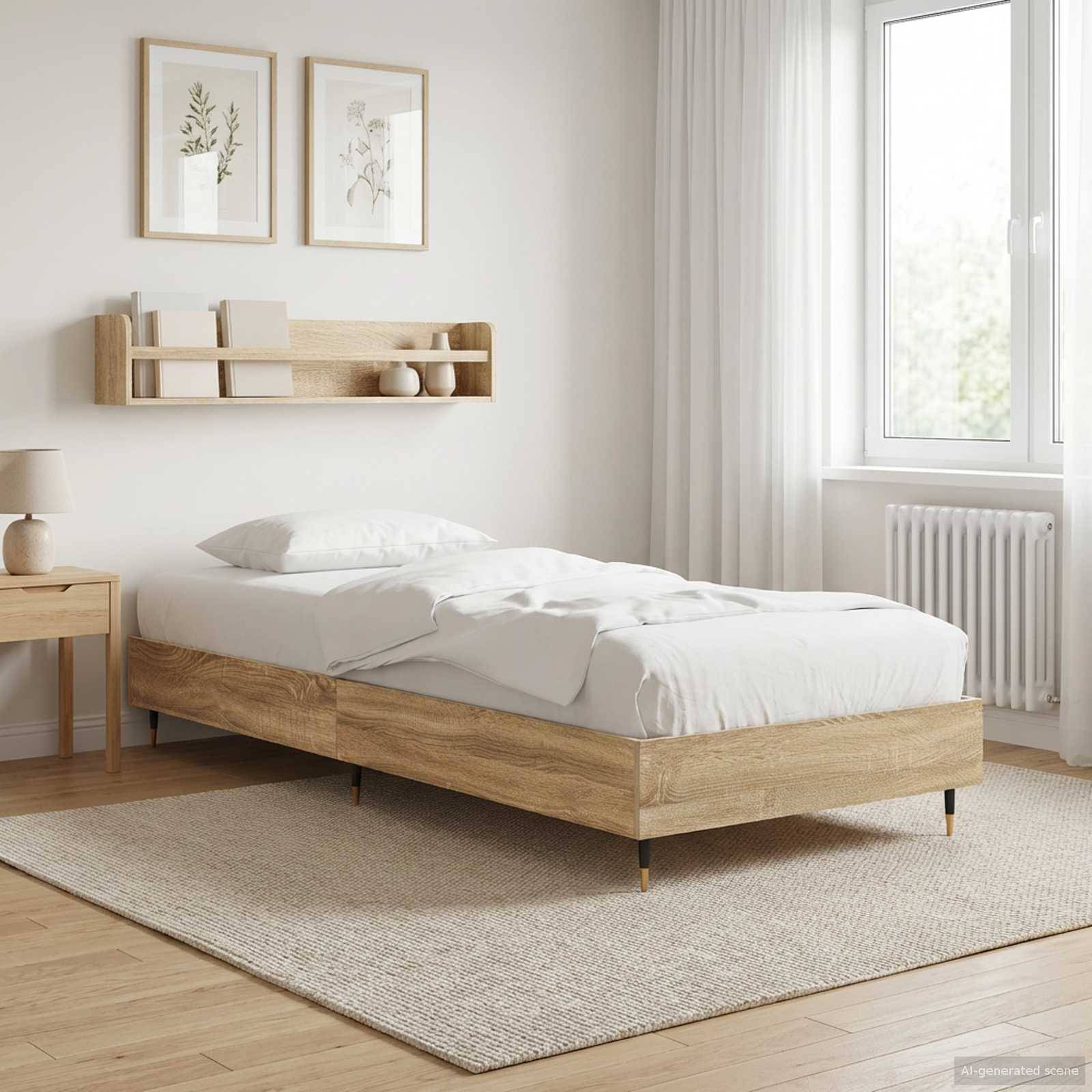 vidaXL Bettrahmen Sonoma-Eiche 80 x 200 cm Holzwerkstoff