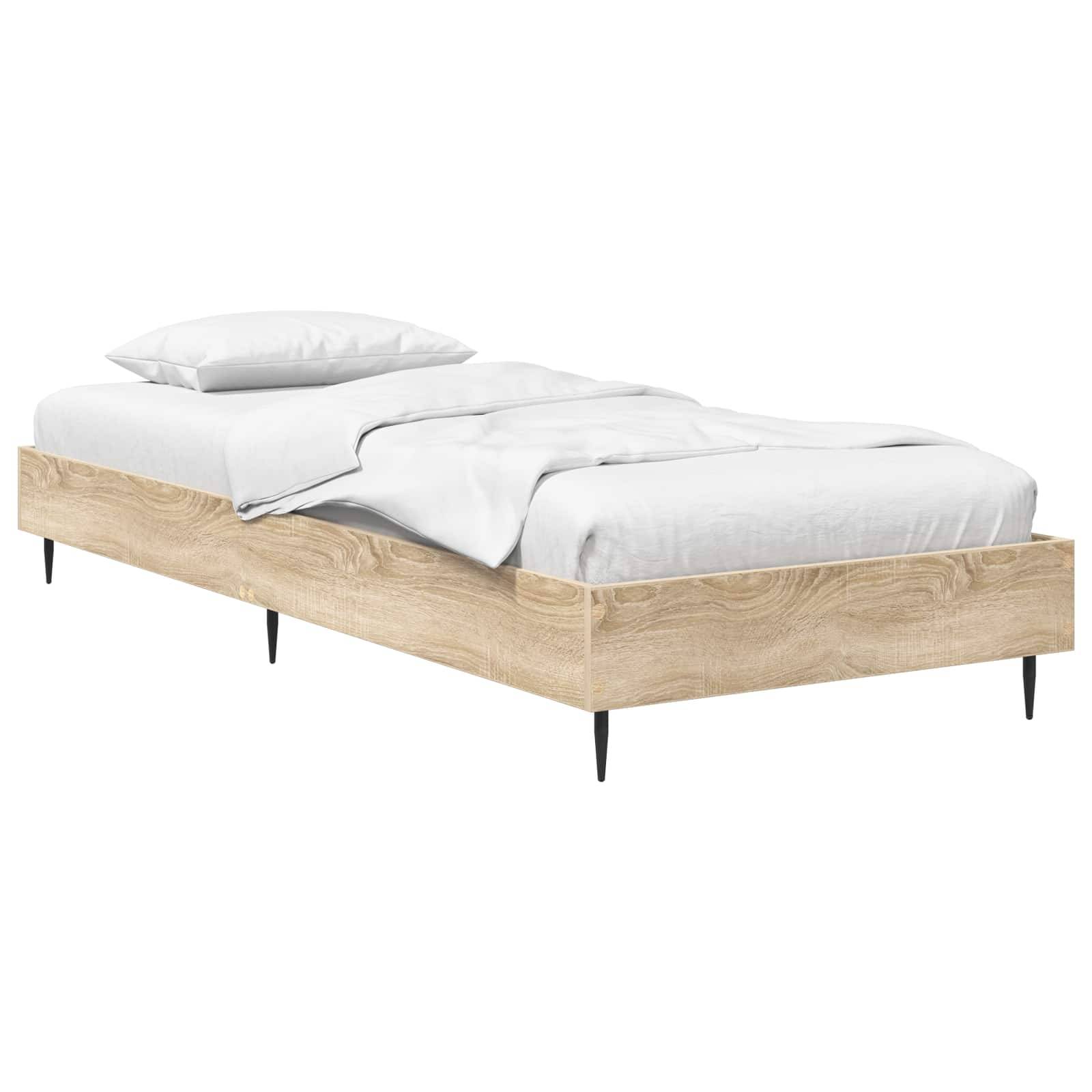 vidaXL Bettrahmen Sonoma-Eiche 80 x 200 cm Holzwerkstoff