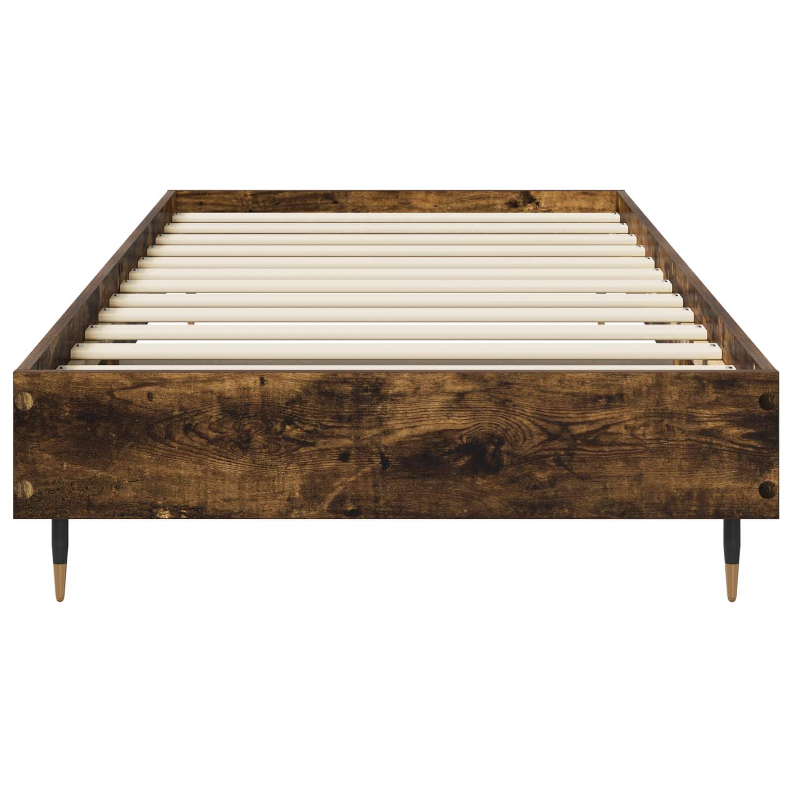 vidaXL Bettrahmen Geräucherte Eiche 80 x 200 cm Holzwerkstoff