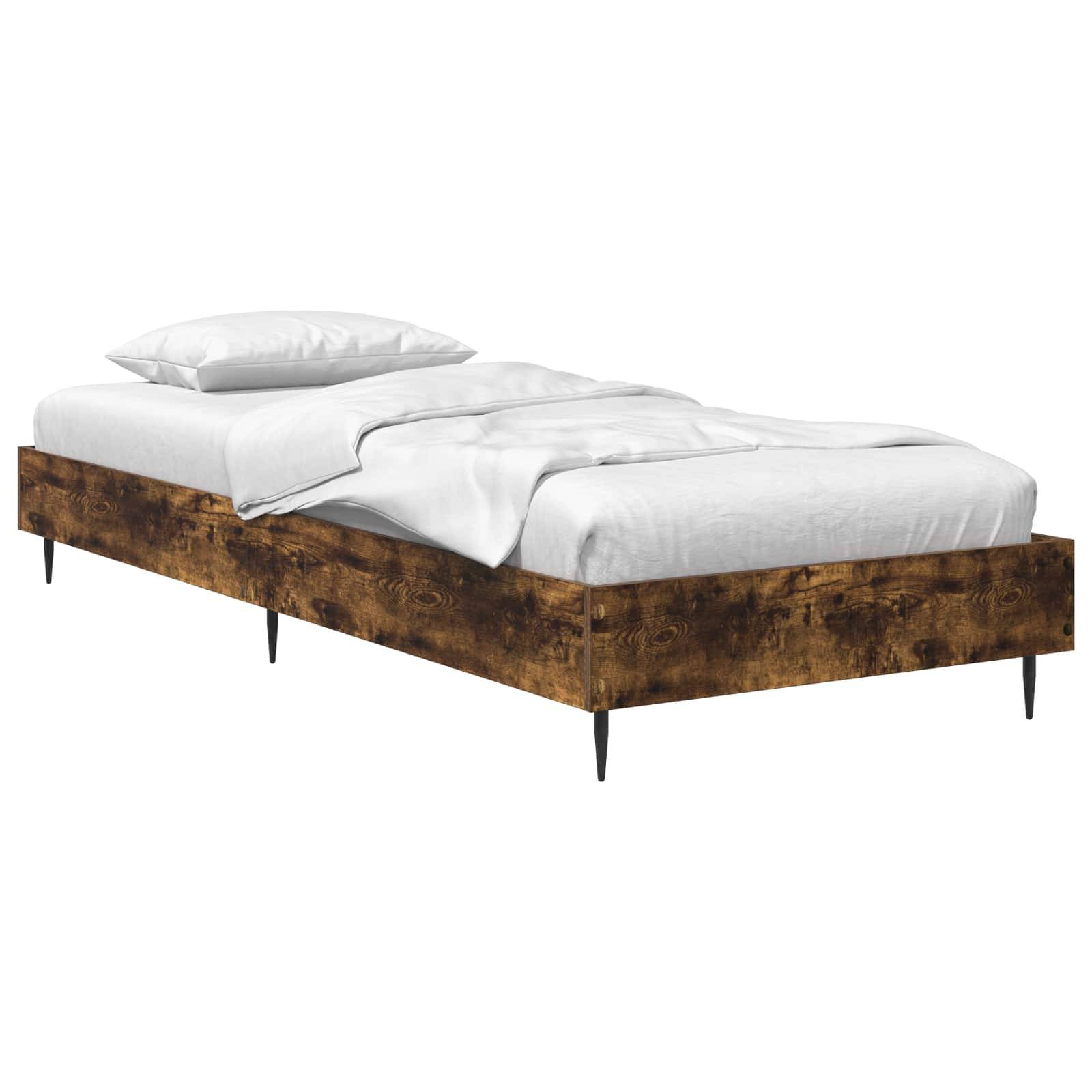 vidaXL Bettrahmen Geräucherte Eiche 80 x 200 cm Holzwerkstoff