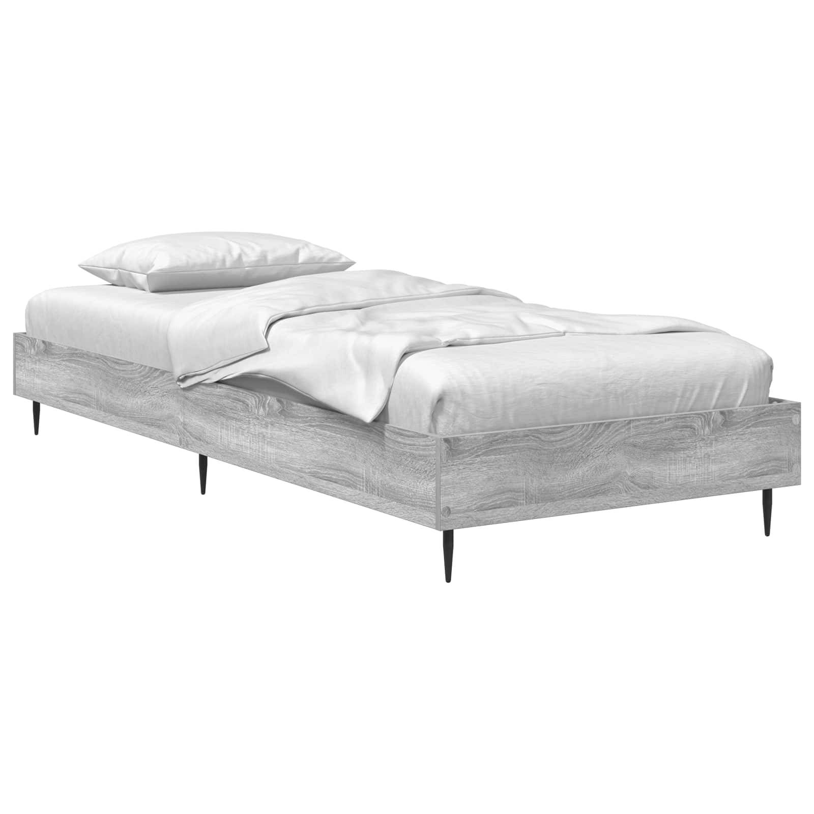 vidaXL Bettrahmen Grau Sonoma 80 x 200 cm Holzwerkstoff