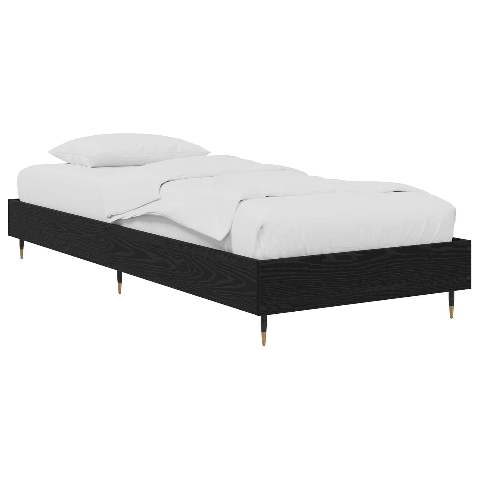 vidaXL Bettrahmen Schwarze Eiche 80 x 200 cm Holzwerkstoff