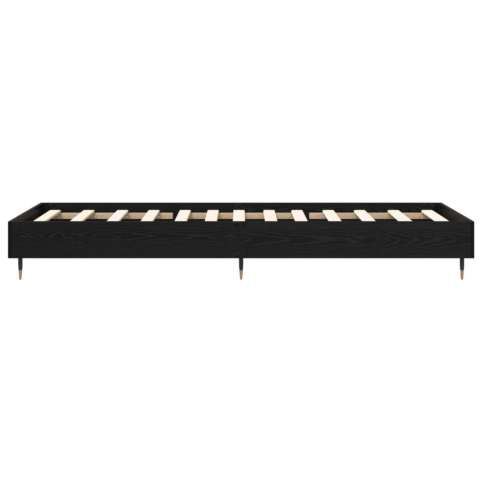 vidaXL Bettrahmen Schwarze Eiche 80 x 200 cm Holzwerkstoff