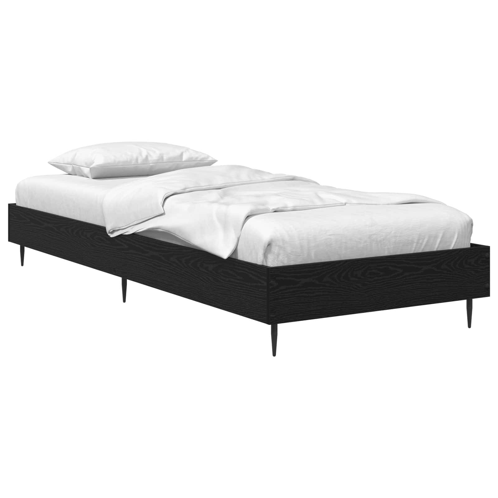 vidaXL Bettrahmen Schwarze Eiche 80 x 200 cm Holzwerkstoff