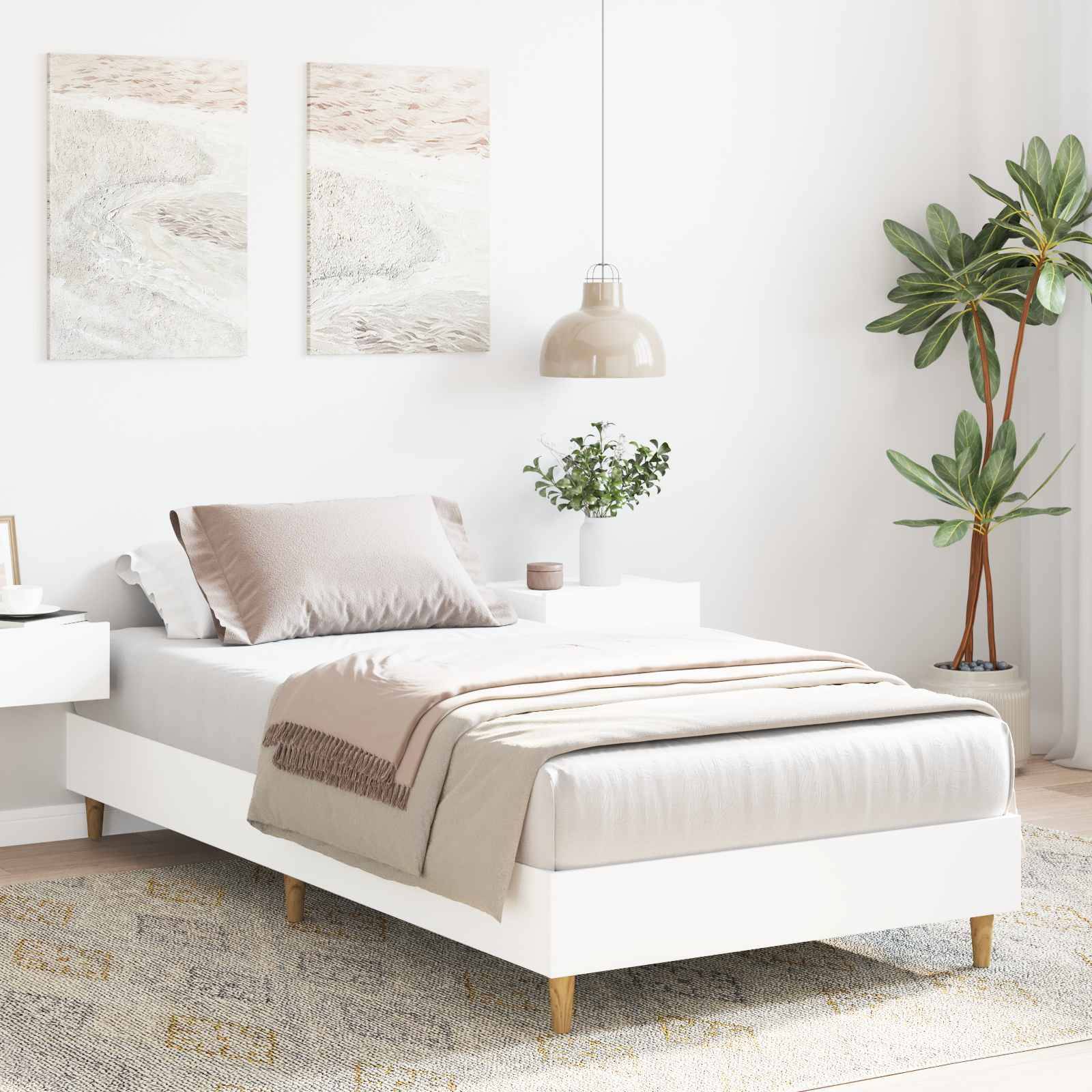vidaXL Bettrahmen Weiß 80 x 200 cm Holzwerkstoff