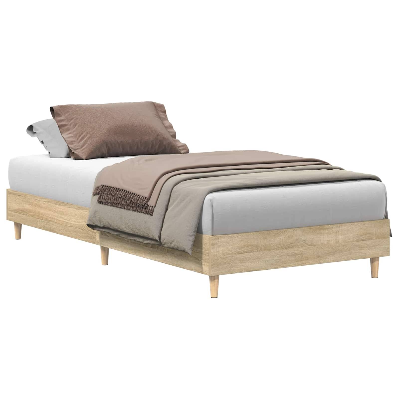 vidaXL Bettrahmen Sonoma-Eiche 80 x 200 cm Holzwerkstoff