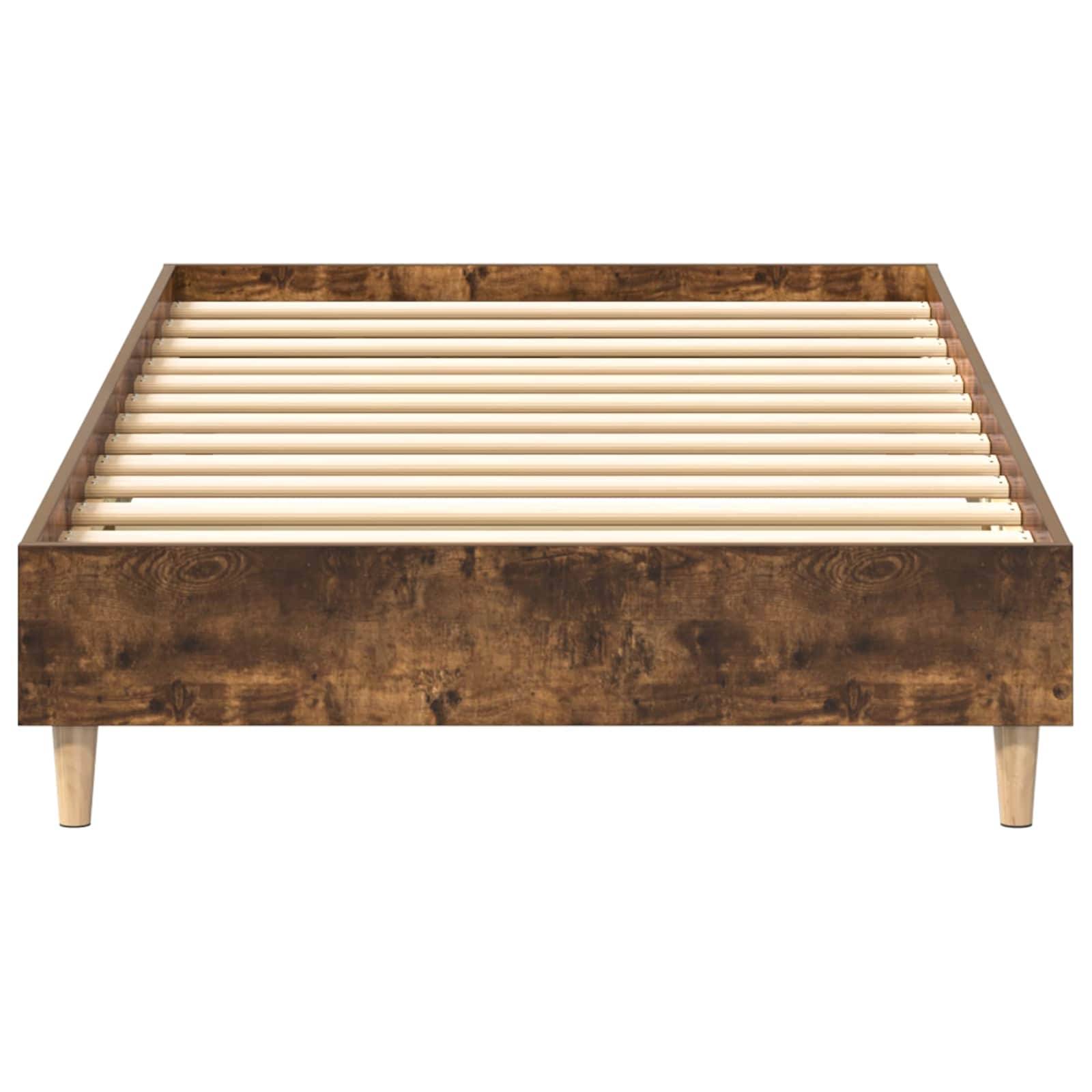 vidaXL Bettrahmen Geräucherte Eiche 80 x 200 cm Holzwerkstoff