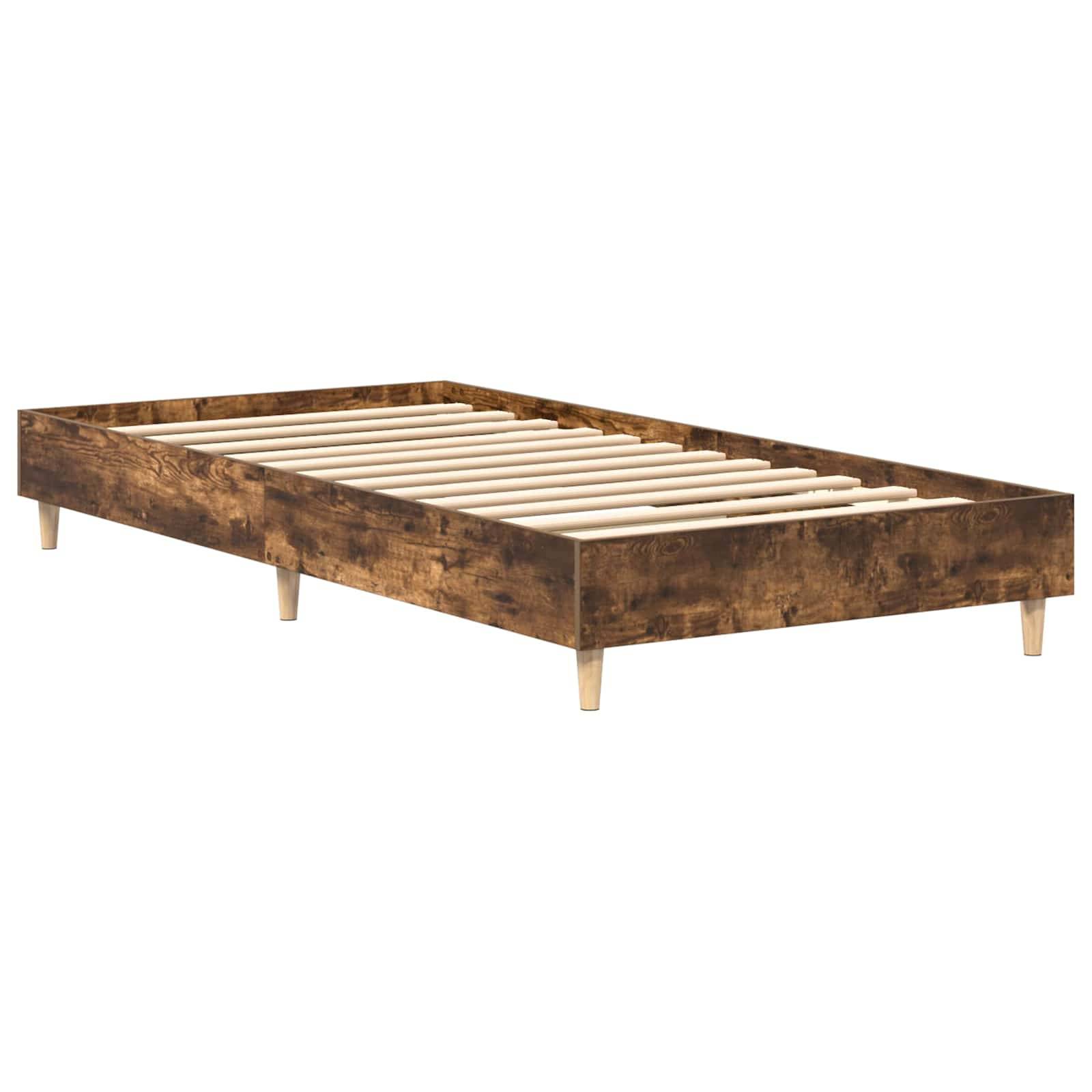 vidaXL Bettrahmen Geräucherte Eiche 80 x 200 cm Holzwerkstoff
