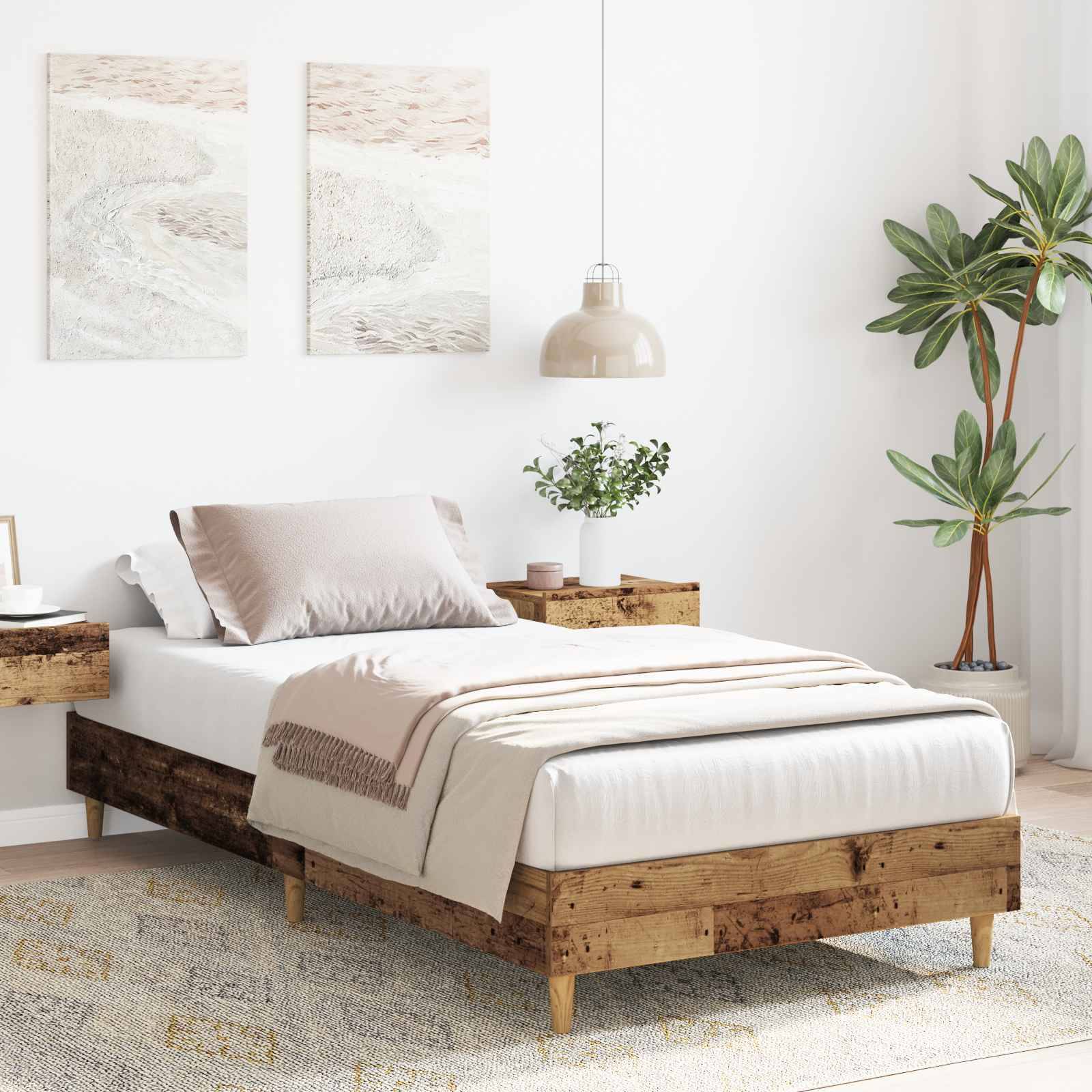 vidaXL Bettrahmen Altholz 80 x 200 cm Holzwerkstoff