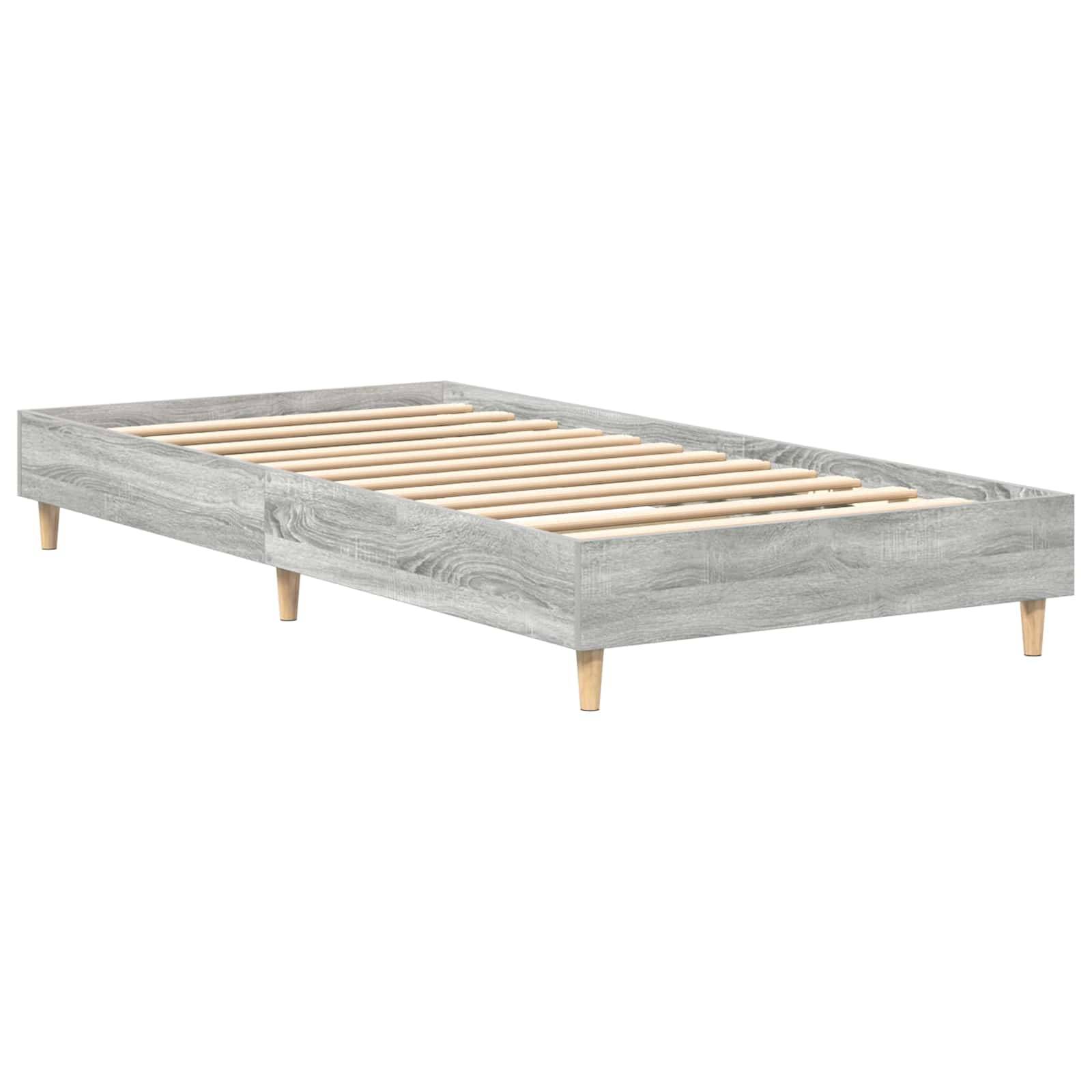 vidaXL Bettrahmen Grau Sonoma 80 x 200 cm Holzwerkstoff