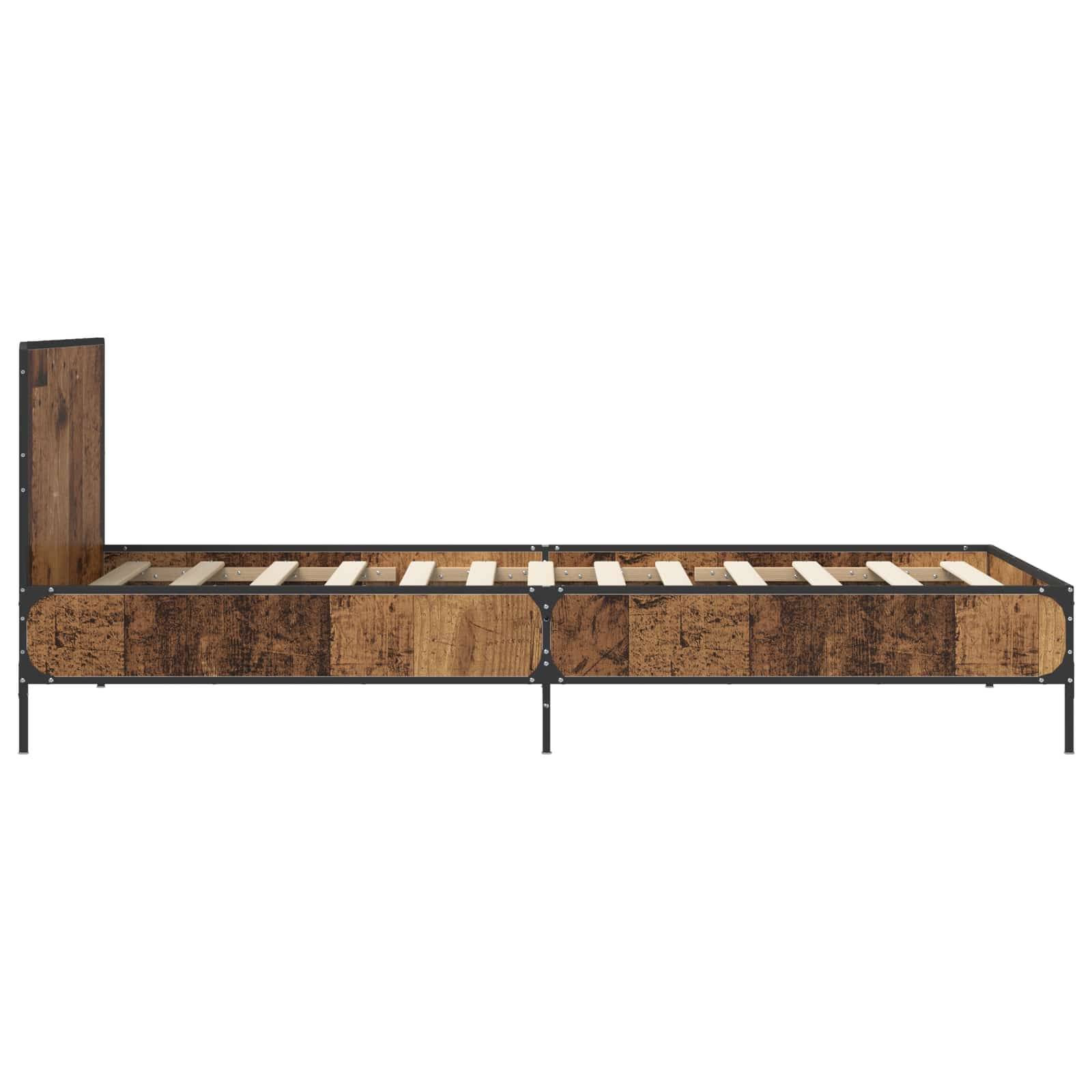 vidaXL Bettgestell mit Kopfteil Altholz 80 x 200 cm Holzwerkstoff