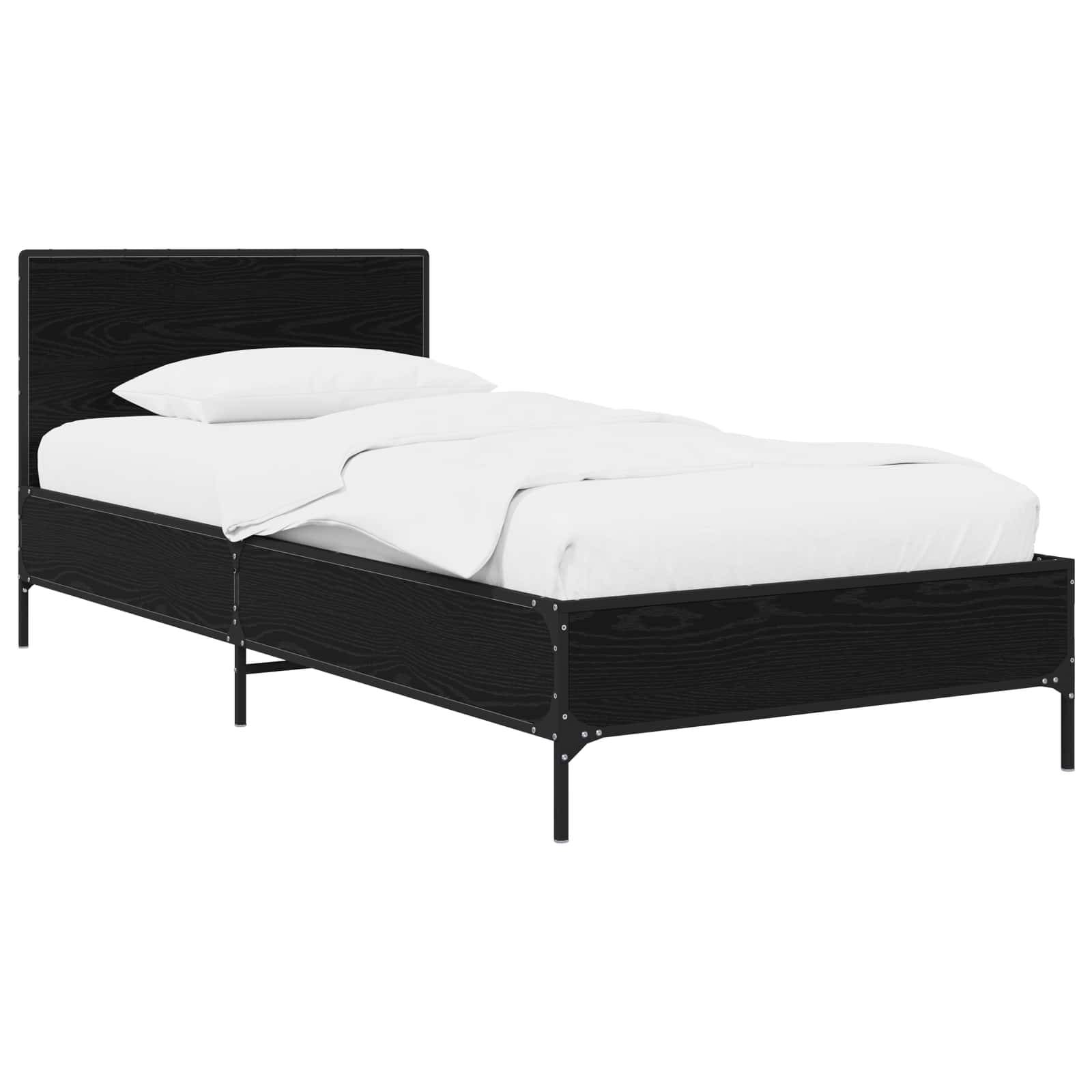 vidaXL Bettgestell mit Kopfteil Schwarze Eiche 80 x 200 cm