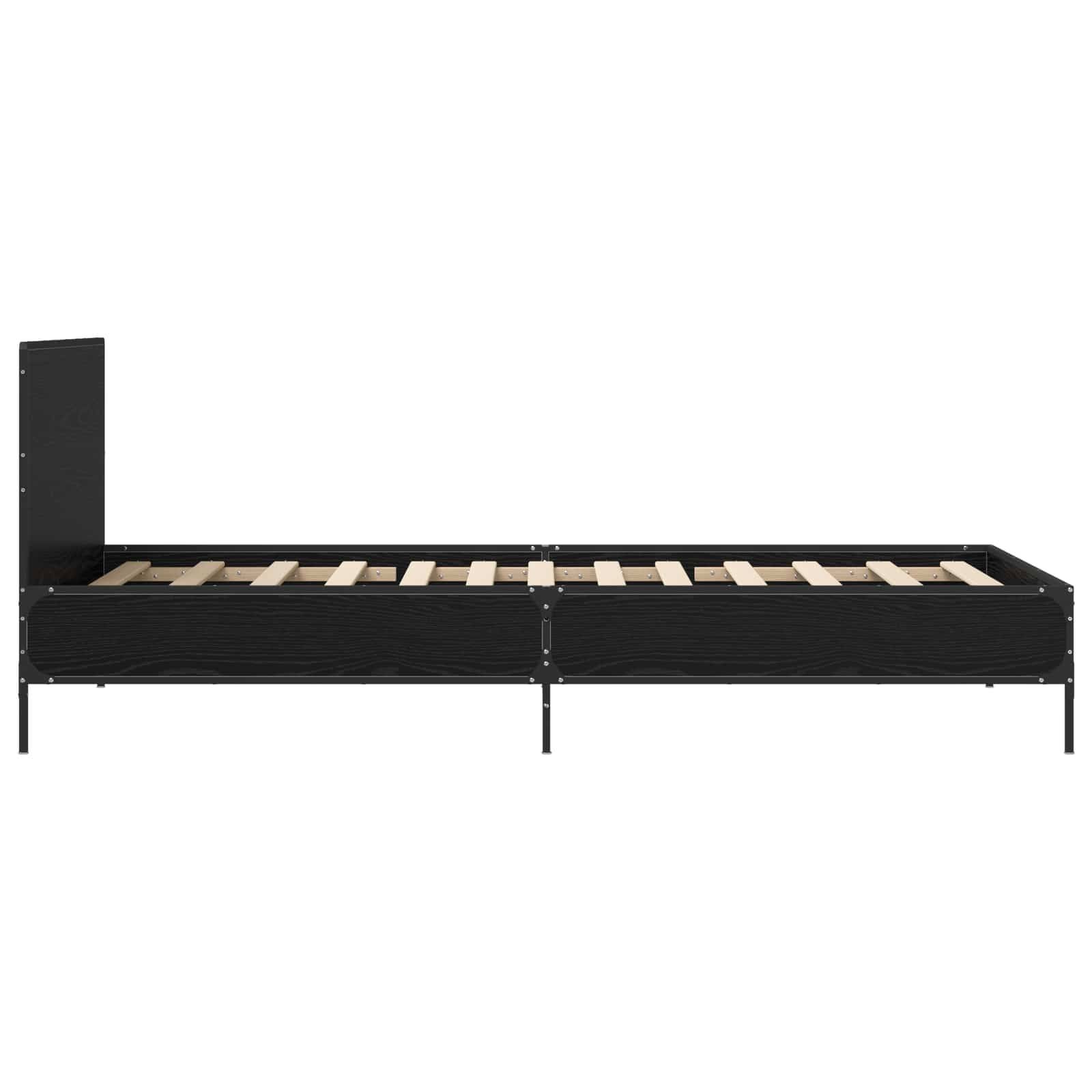 vidaXL Bettgestell mit Kopfteil Schwarze Eiche 80 x 200 cm