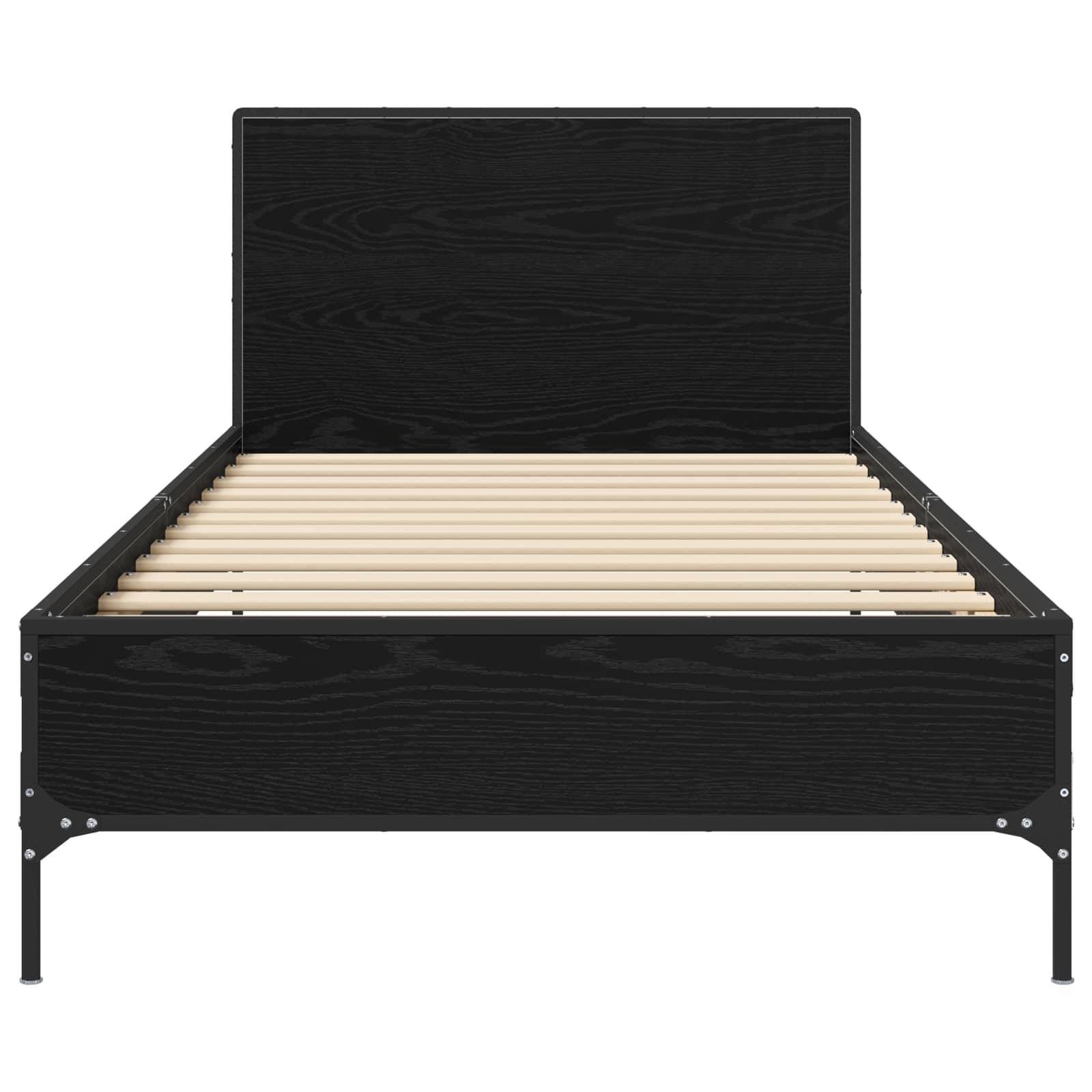 vidaXL Bettgestell mit Kopfteil Schwarze Eiche 80 x 200 cm