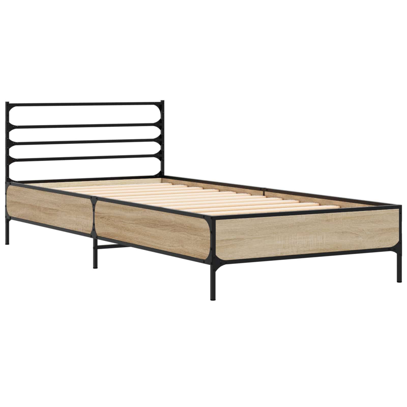 vidaXL Bettrahmen Sonoma-Eiche 80 x 200 cm Holzwerkstoff