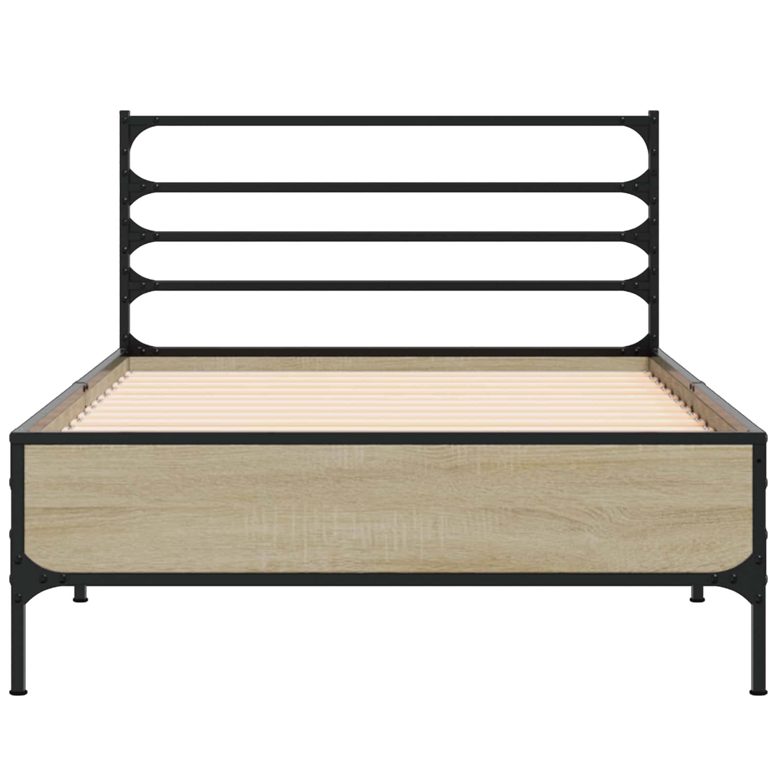 vidaXL Bettrahmen Sonoma-Eiche 80 x 200 cm Holzwerkstoff