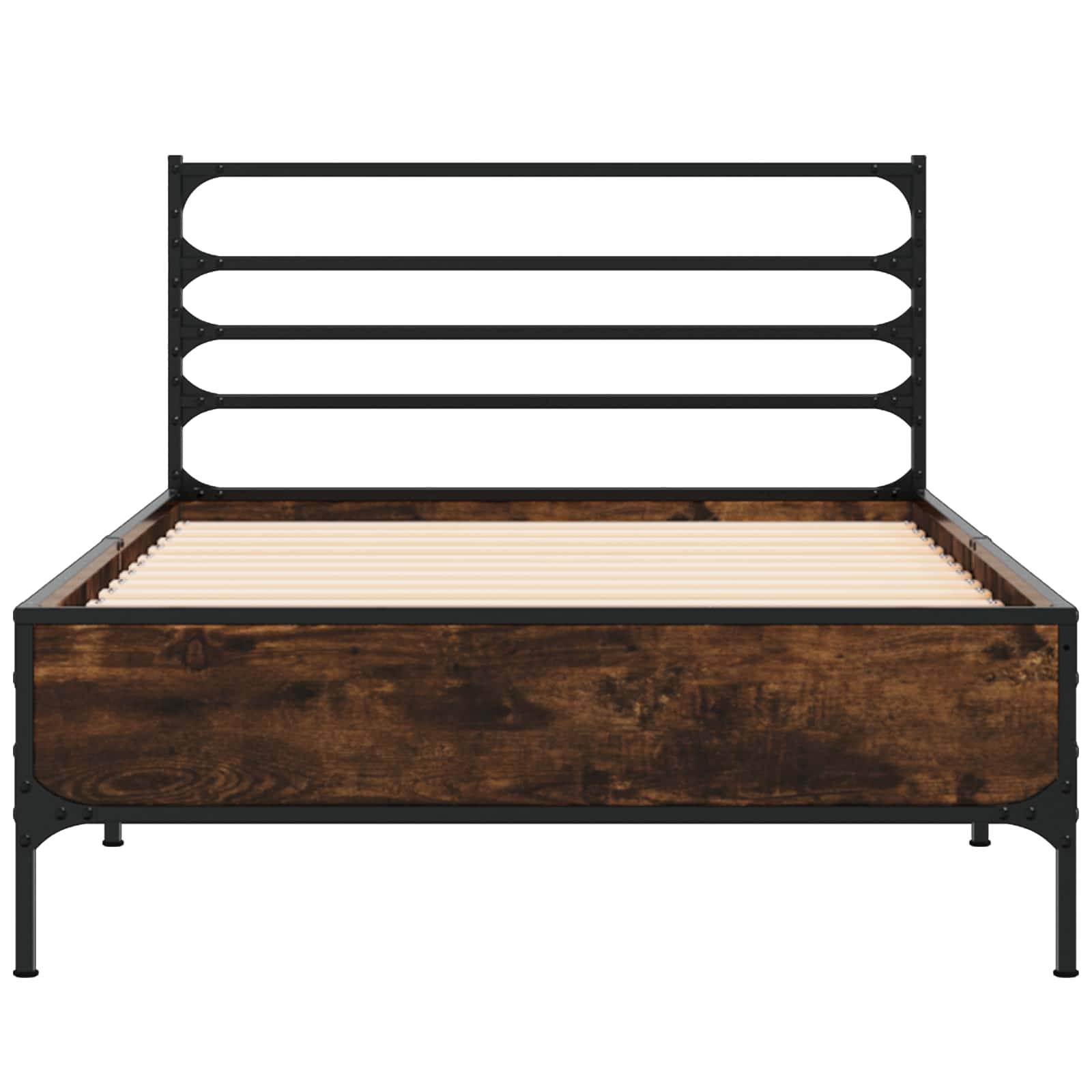 vidaXL Bettrahmen Geräucherte Eiche 80 x 200 cm Holzwerkstoff
