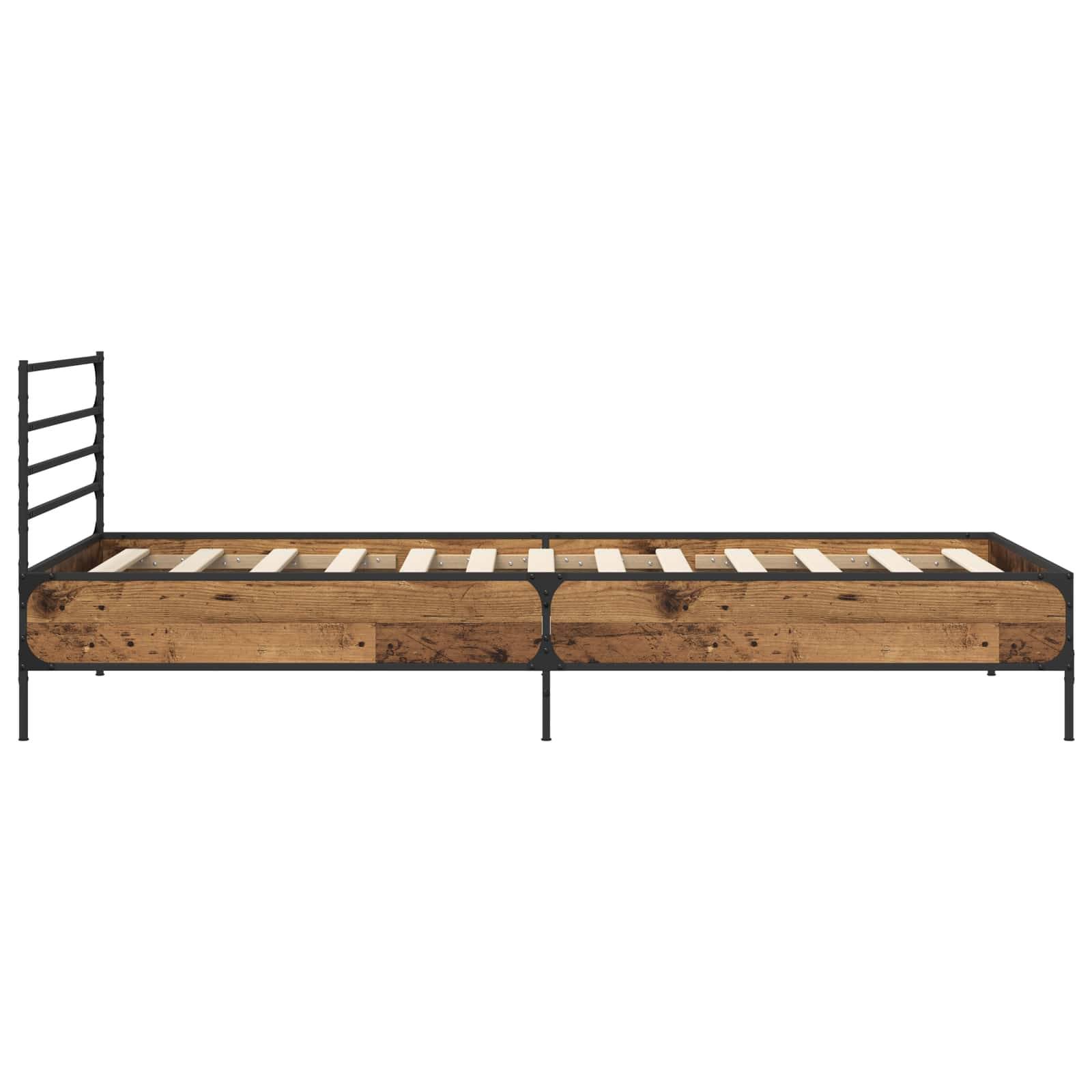 vidaXL Bettrahmen Altholz 80 x 200 cm Holzwerkstoff