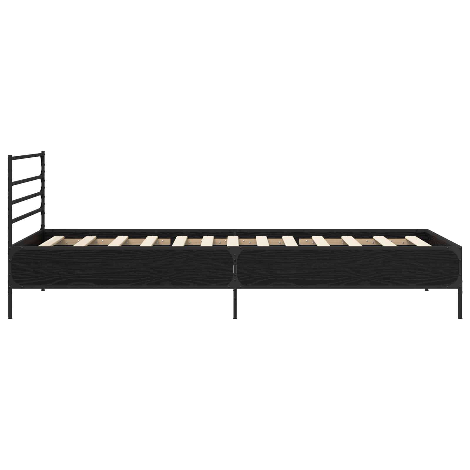vidaXL Bettrahmen Schwarze Eiche 80 x 200 cm Holzwerkstoff