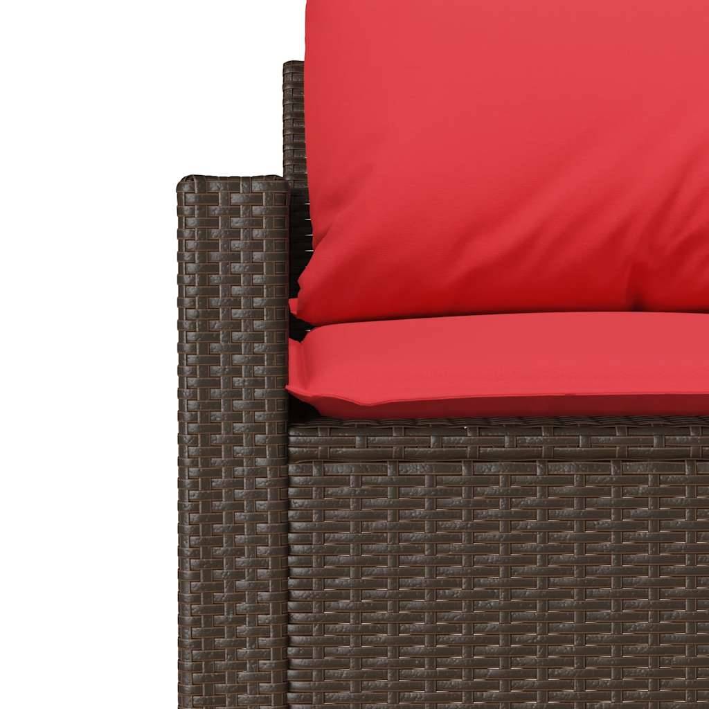 vidaXL 4-tlg. Garten-Sofagarnitur mit Kissen Braun Poly Rattan