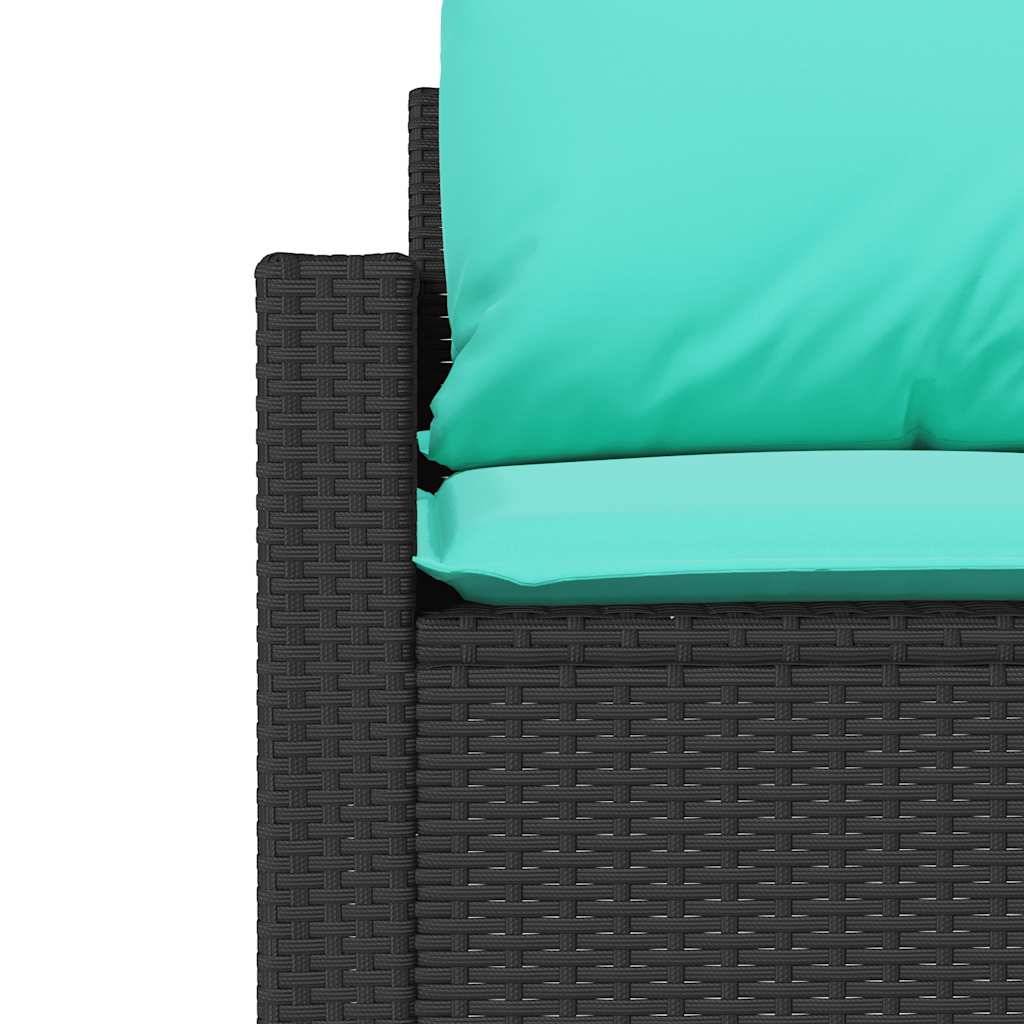 vidaXL 4-tlg. Garten-Sofagarnitur mit Kissen Schwarz Poly Rattan