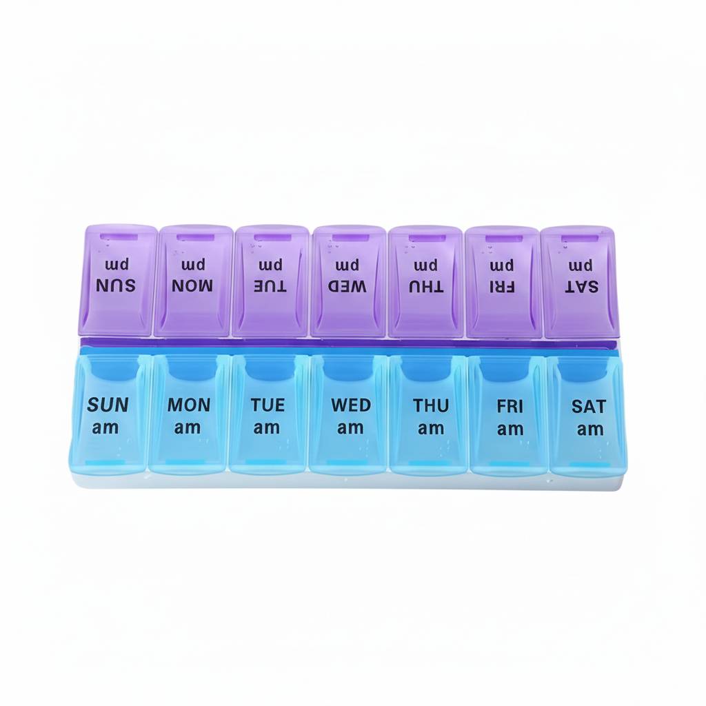 Neustanlo | Tablettenbox 7 Tage AM PM | Pillendose mit 14 Fächern | Wochendosierer mit Morgen & Abend Fach | BPA-frei & transparent