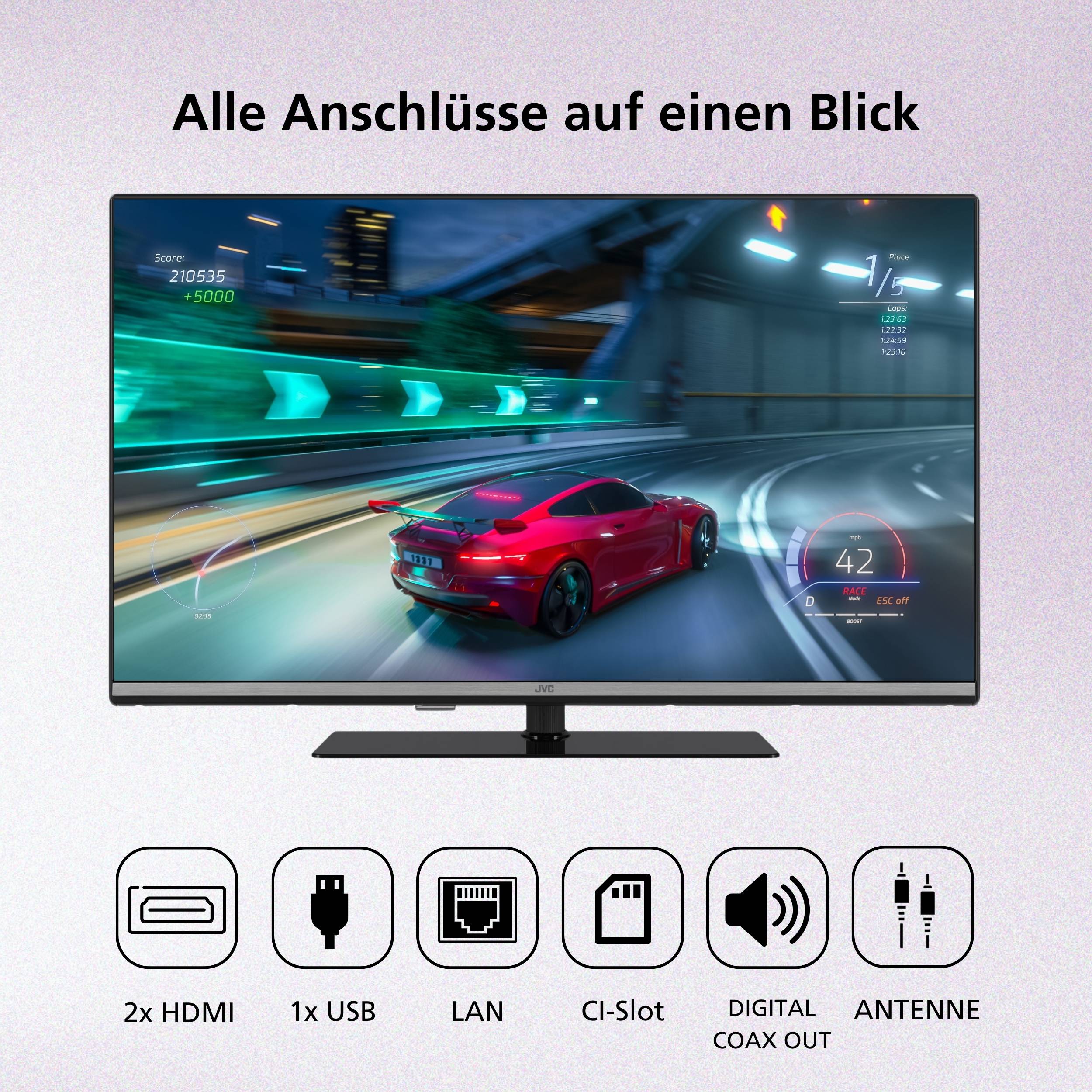 JVC LT-32VQF5655 32 Zoll QLED Smart TV HDR Fernseher mit Full HD Auflösung und Triple-Tuner (2026)